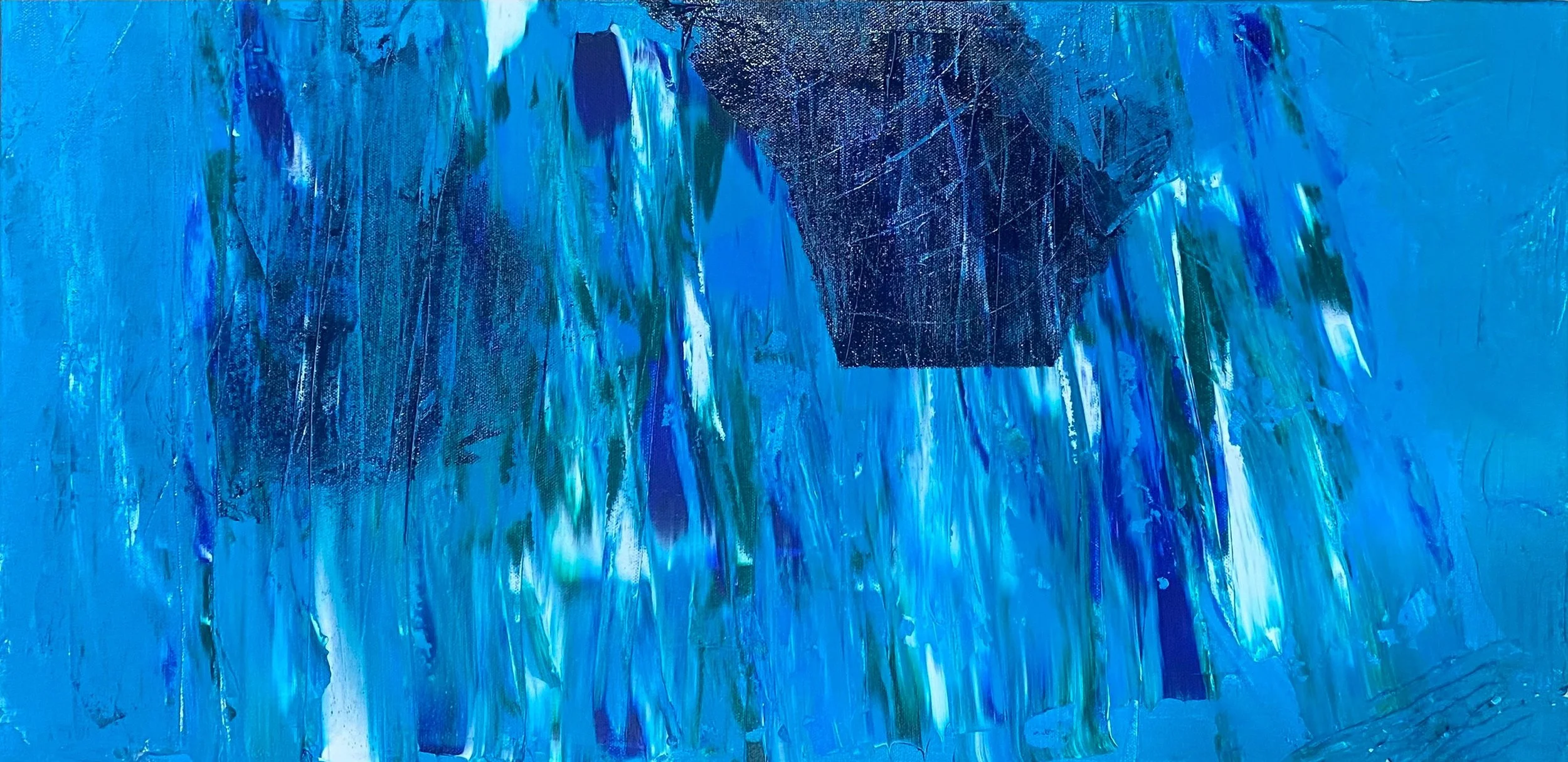 "Powerful Magnets, And Patience" [15x30x1.5][Acrylic, Enamel]