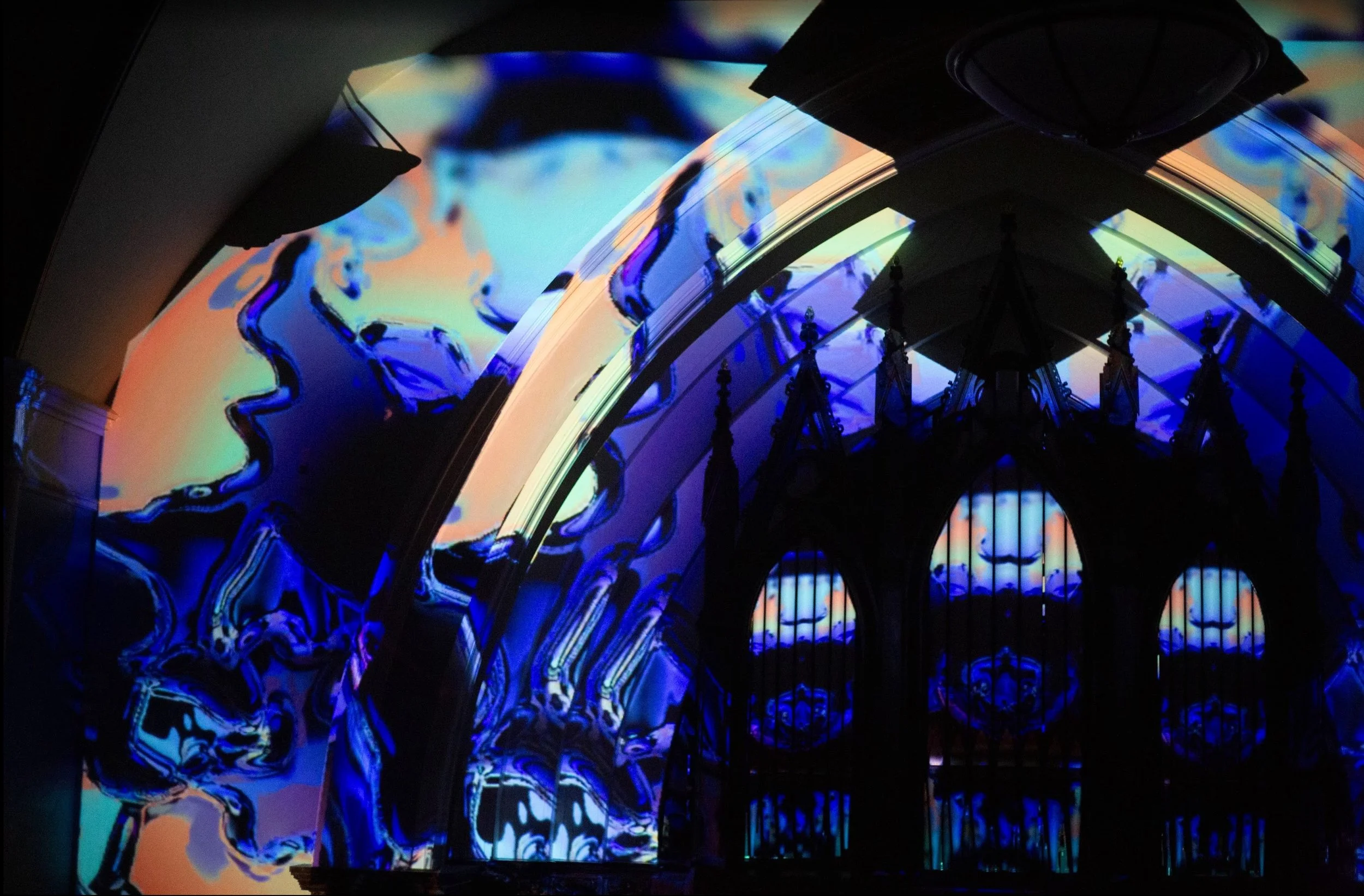 Age of Reflections - Animated and developed real-time visuals, and projection mapped church facades using Touchdesigner and Resolume. Performed visuals for Suzanne Ciani, Alessandro Cortini, William Basinski, Laurel Halo, and supporting musicians.