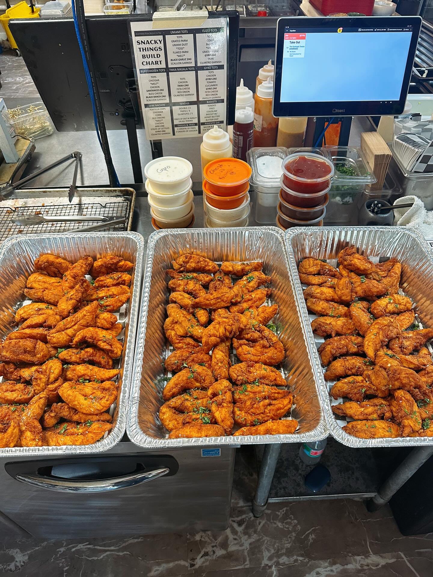 Yeah so, somebody bought some Super Tendies today. 18 Quintuples, to be exact. That comes with about a gallon of sauce&hellip;and that&rsquo;s not a figure of speech. It&rsquo;s an actual gallon.