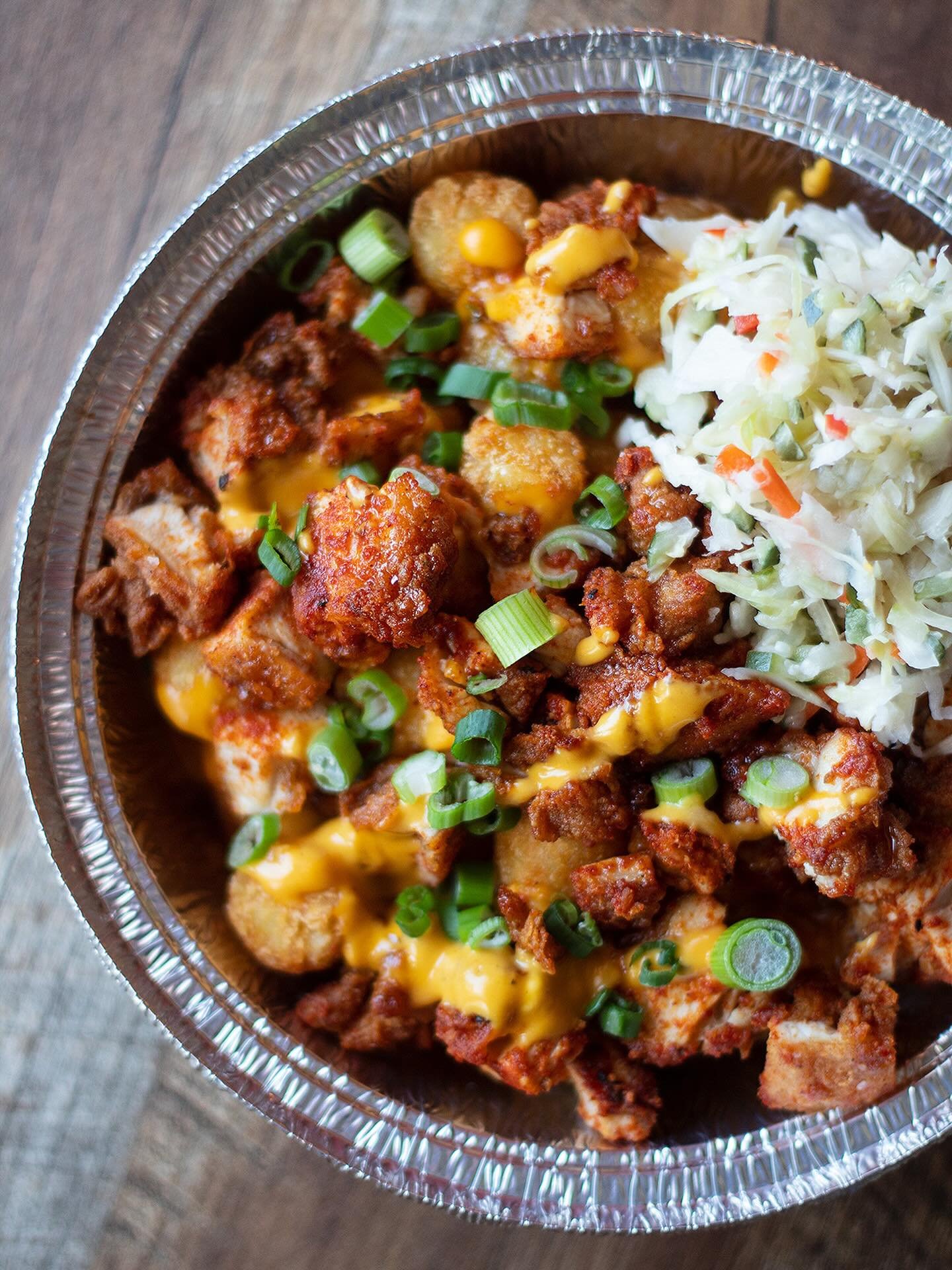 We passed these around the kitchen for a taste test&hellip; and the whole staff started dancing. Or at least, I did. 

That&rsquo;s when we knew.

Nashville Hot Honey Loaded Tots
Crunchy tots, silky aged cheddar sauce, chopped fried chicken tossed in
