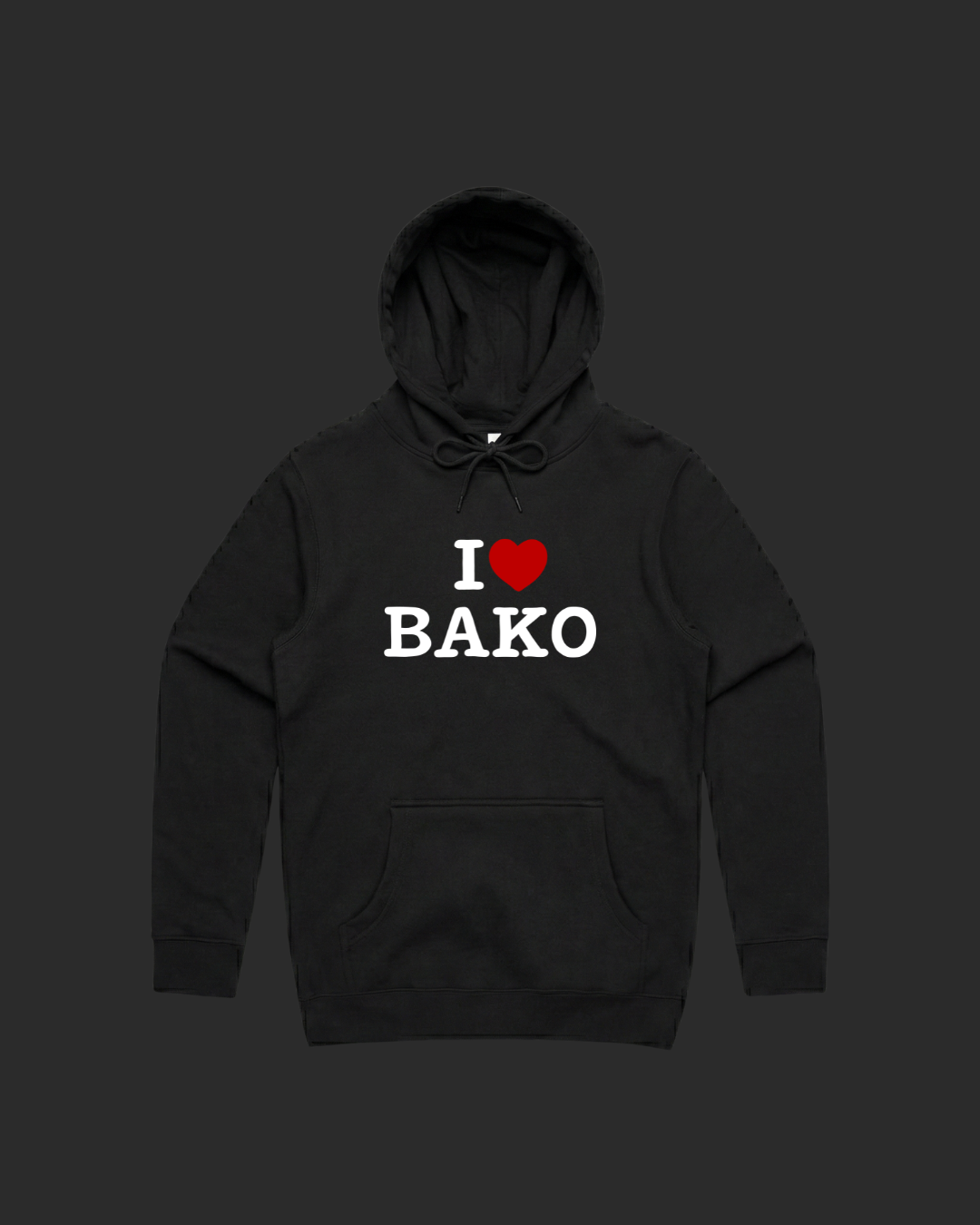 I Heart Bako Black Hoodie.png