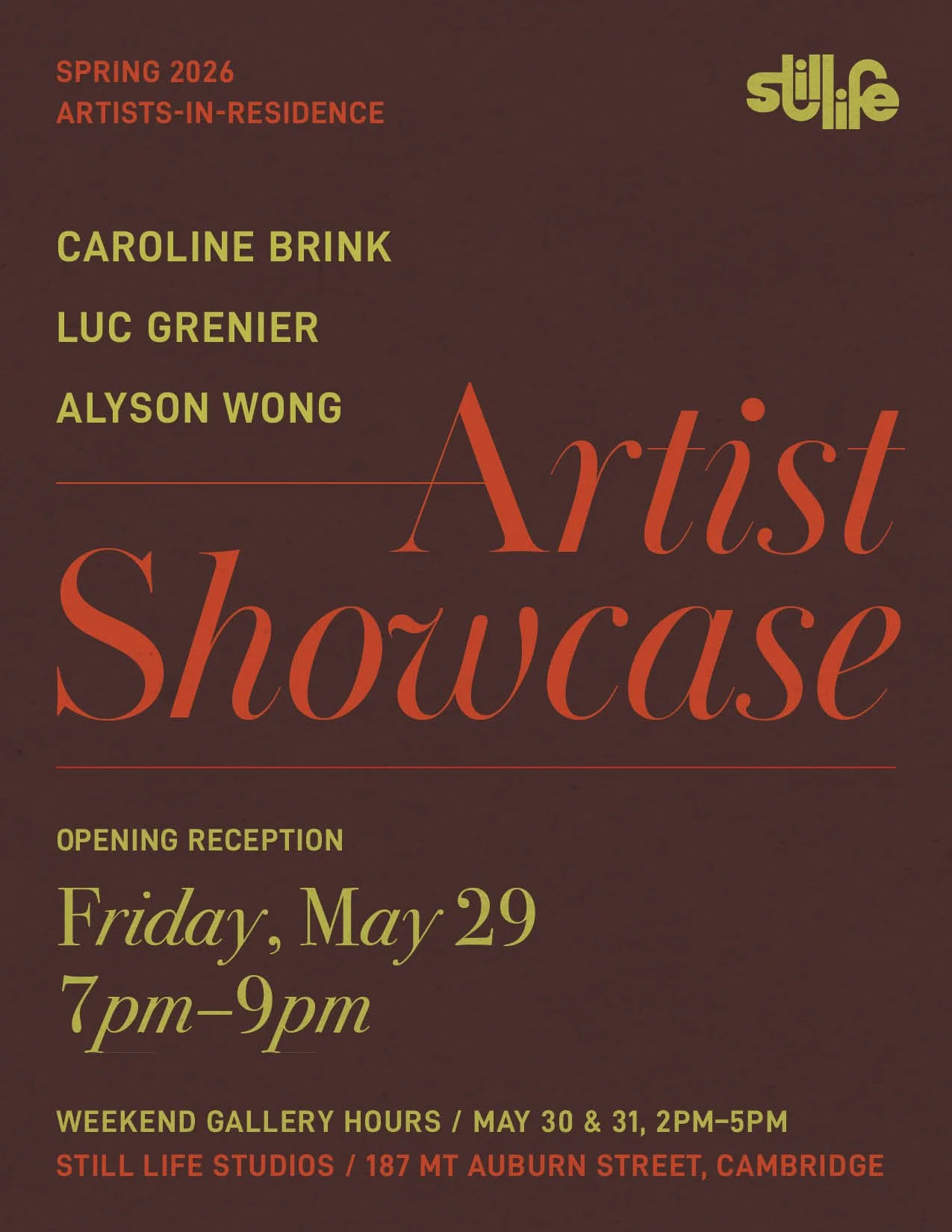 Opening Reception / Artist Showcase (Spring AiRs)
