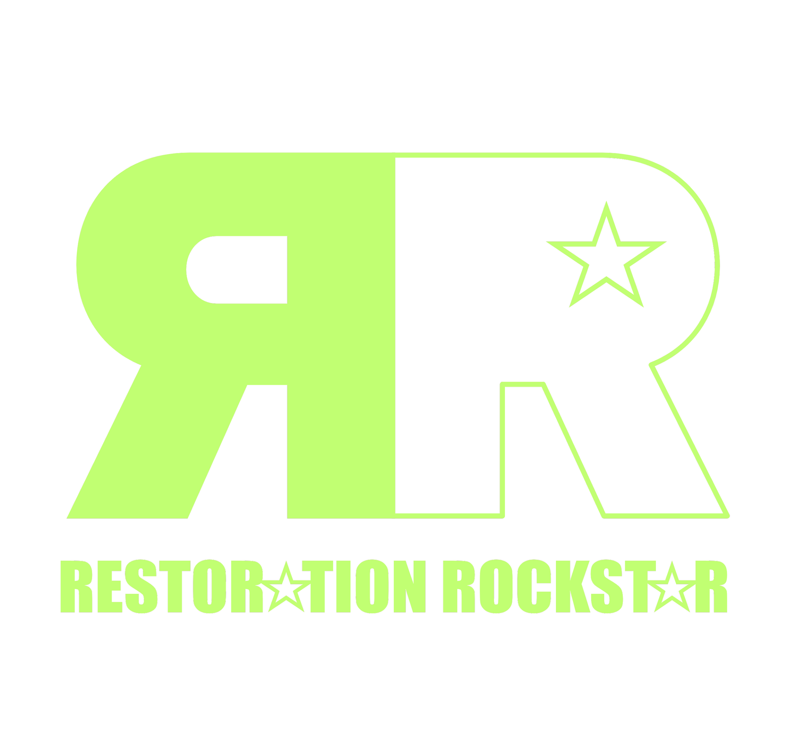 Restoration Rockstar Mobile Detail logo – Memphis mobile car detailing brand with RR and star design