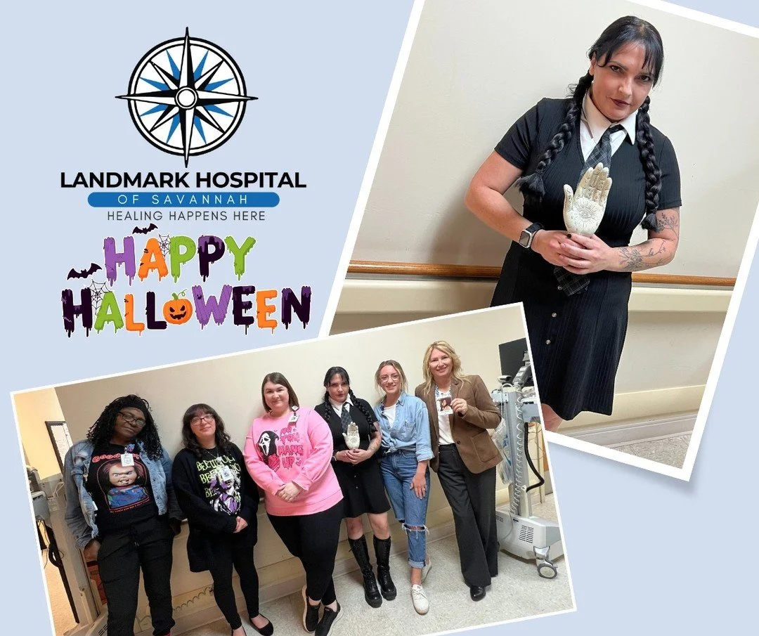 🎬✨ Halloween Week continues at Landmark Hospital of Savannah! ✨🎬

Today&rsquo;s theme: Favorite TV or Movie Character Day! 📺🍿
From Wednesday Addams to Rachel from Friends to Olivia Benson from Law &amp; Order: SVU &mdash; our staff brought Hollyw