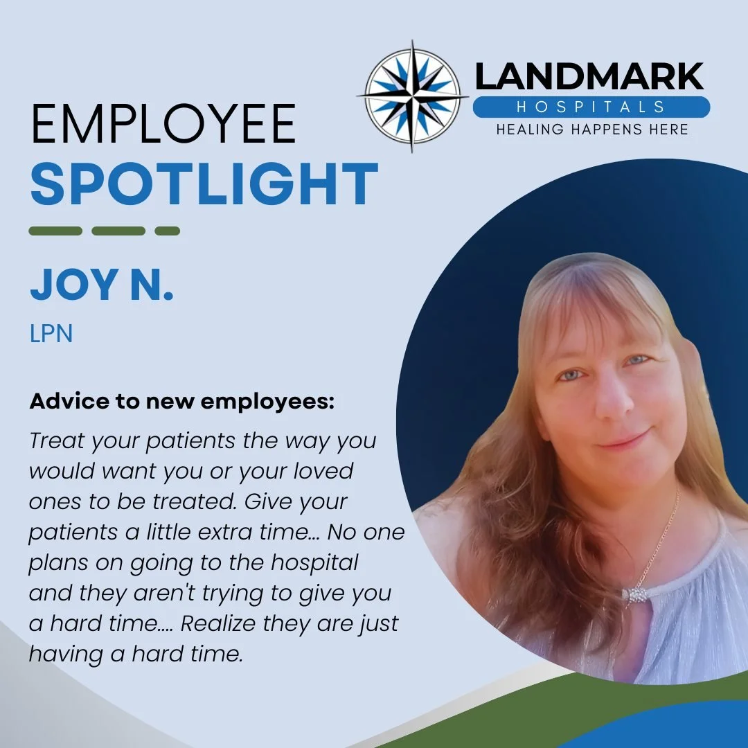 TEAM TUESDAY: Meet Joy N., our LPN! 💙🩺

💼 Name &amp; Title: Joy N., Licensed Practical Nurse (LPN)
🕒 Industry Experience: 12 years as an LPN; a little over 2.5 years with Landmark

🎓 Certifications &amp; Specialties:
&bull; LPN
&bull; CPR &amp; 