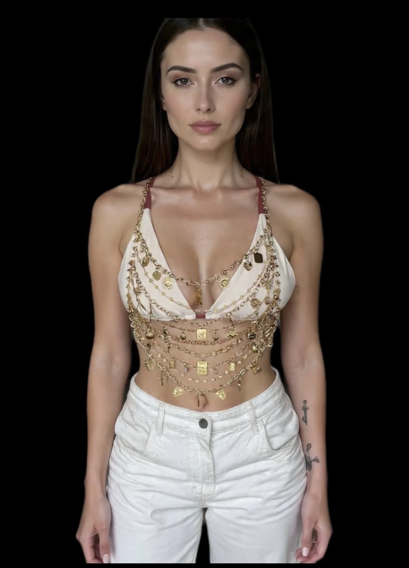 Golden Sol Armor Body Chain with Real 18K Gold Plated Stainless Steel charms