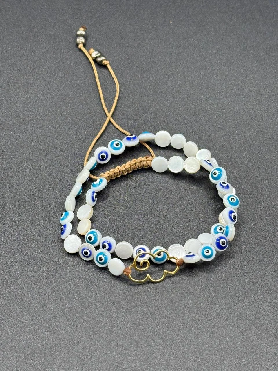 Cloud Bracelet mixed with Devil eye 4mm
