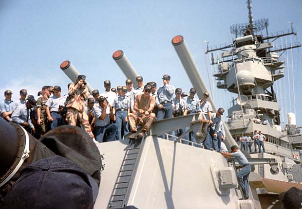 Steve Martin with the ship's crew (photo sent by Steven Kuechle)