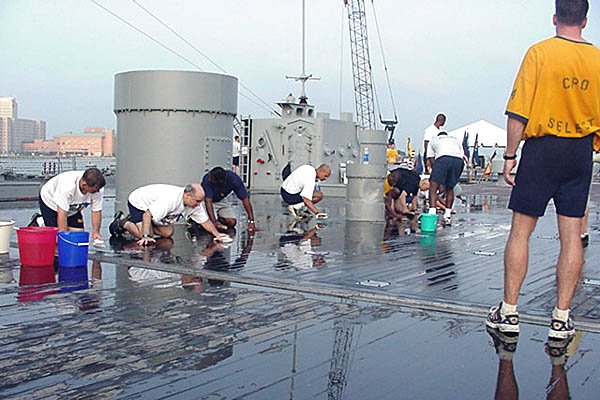 Retired Chief Tom Dandes CPO's Scrub the Deck