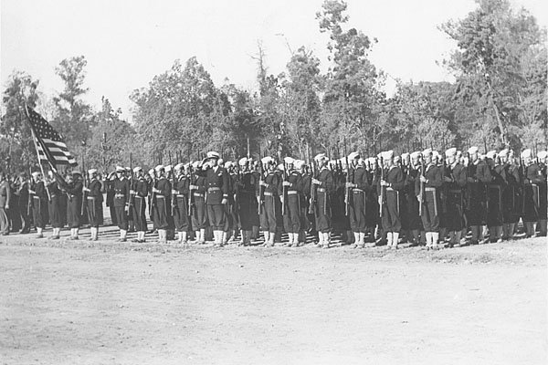 Sailors at Parade rest at Parade ground in Capital of Chile