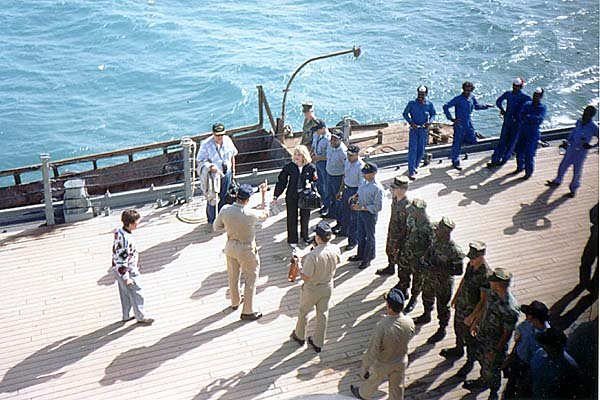 Ann Jillian with Crew of the USS Wisconsin