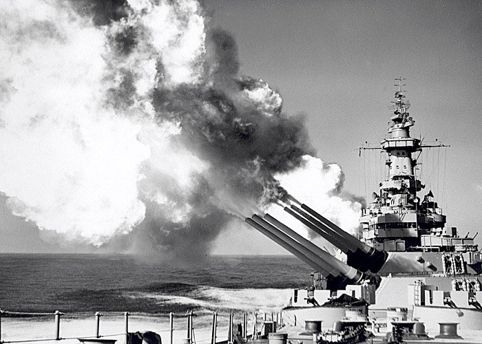 Nine gun salvo Jan. 19, 1955 Next 3 photos #13 to15 were taken by Dom Menta