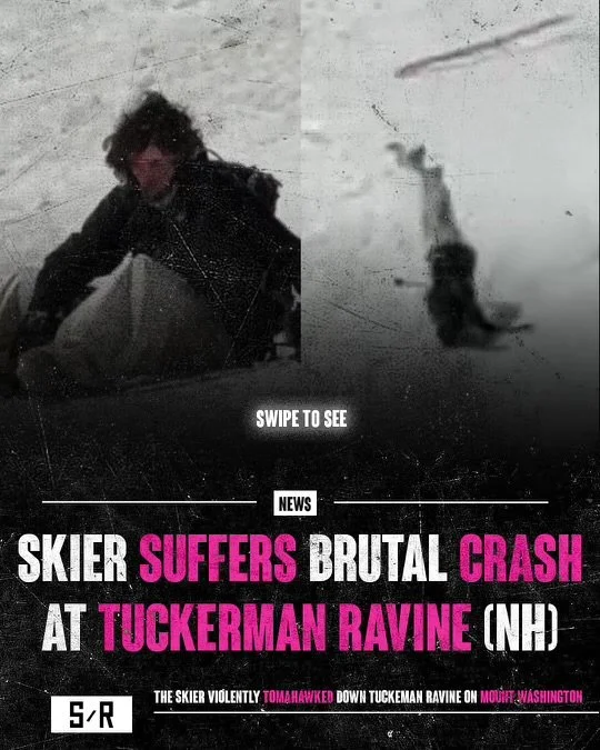 Skier Suffers Brutal Crash at Tuckerman Ravine (NH)