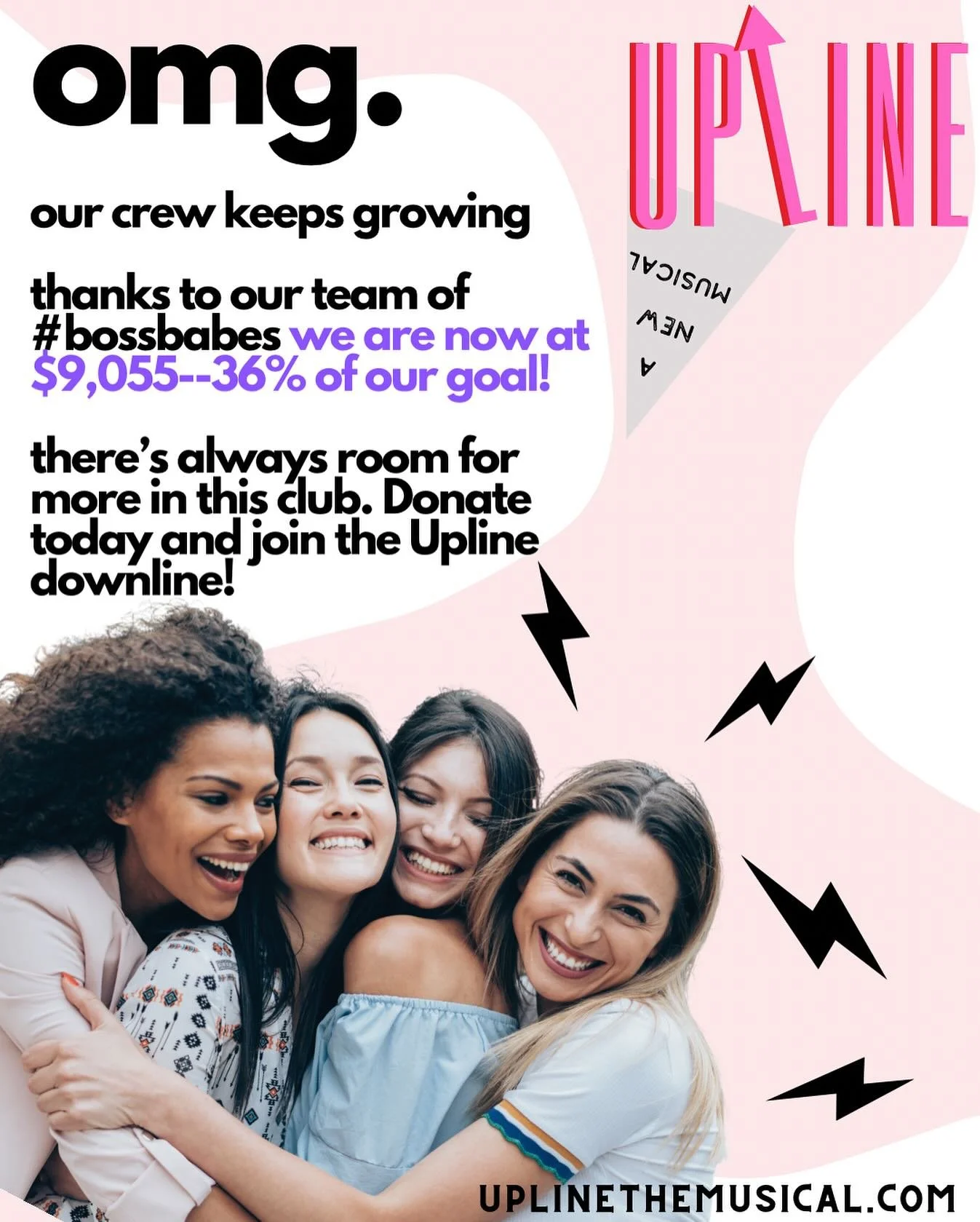 OMG. We&rsquo;ve almost raised $10,000!!

We&rsquo;re building something wild, joyful, and a little bit dangerous. A musical about women, ambition, and the glittery trap of success.

We&rsquo;ve got momentum&mdash;help us keep climbing.

Donate now t