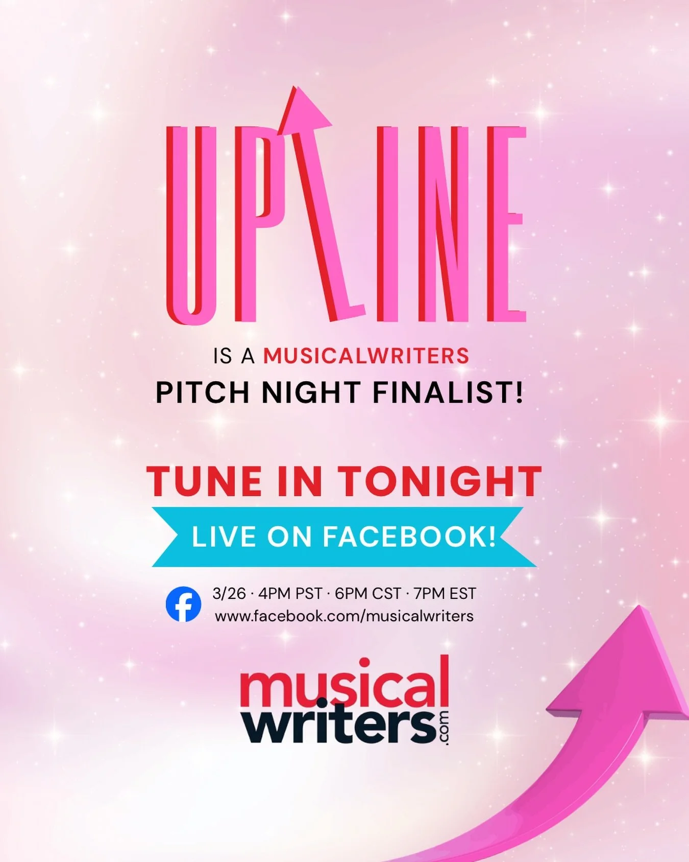✨ You&rsquo;re invited to an opportunity ✨

We&rsquo;re so excited to be Pitch Night finalists with @musicalwriters and we&rsquo;d love for you to watch us pitch Upline LIVE!!!

🎤 WHAT IS UPLINE?
A new musical about four women pulled into a high-ene