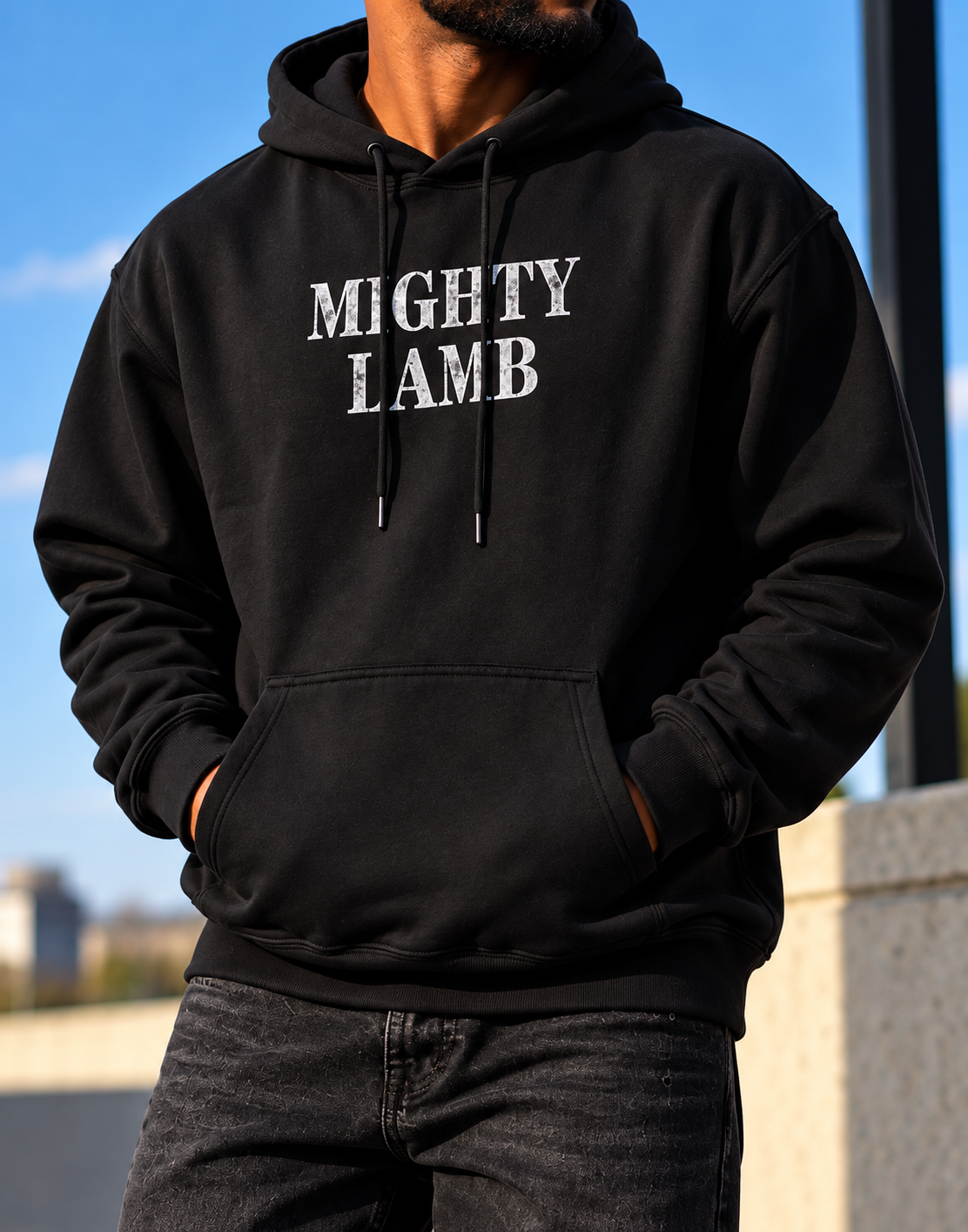 Mighty Lamb Hoodie Streetwear Portrait.png