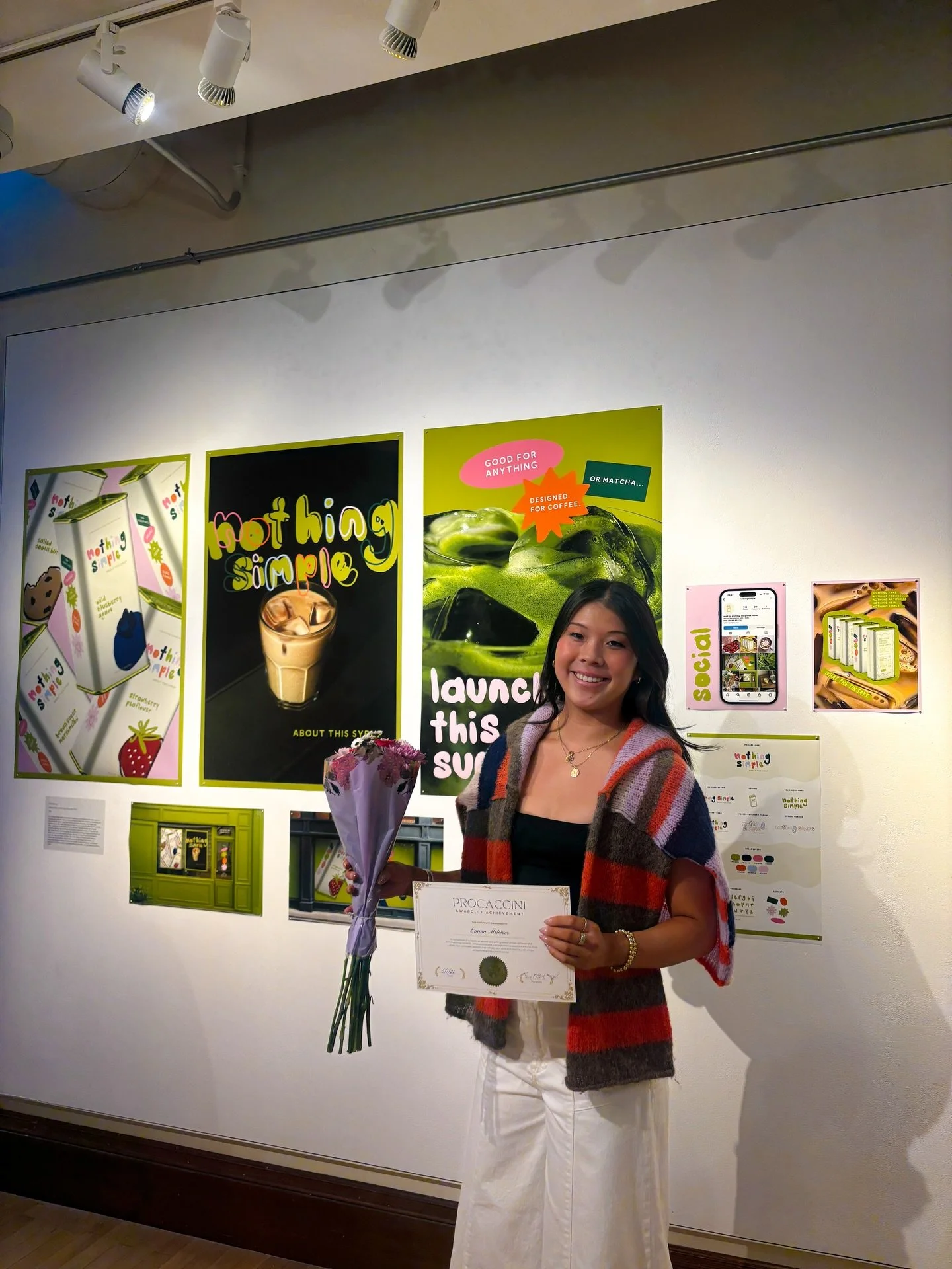Honored to be selected as 1 of 3 recipients of the Dr. Donald Procaccini Award bestowed by the Emmanuel College Art Department for my senior thesis project, Nothing Simple.
A passion project where I created a full brand identity for an artisan coffee
