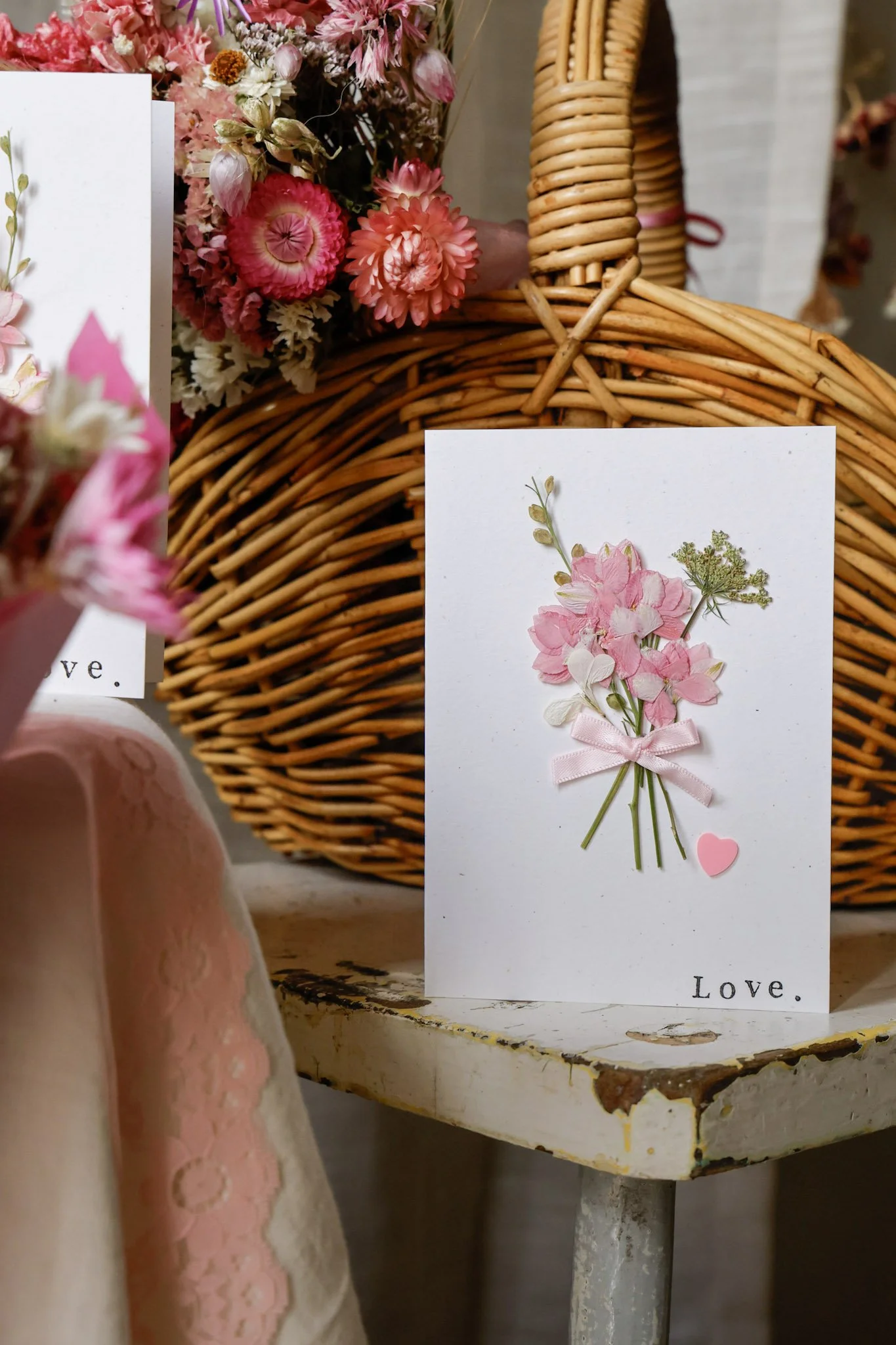 Pressed Flower LOVE Card