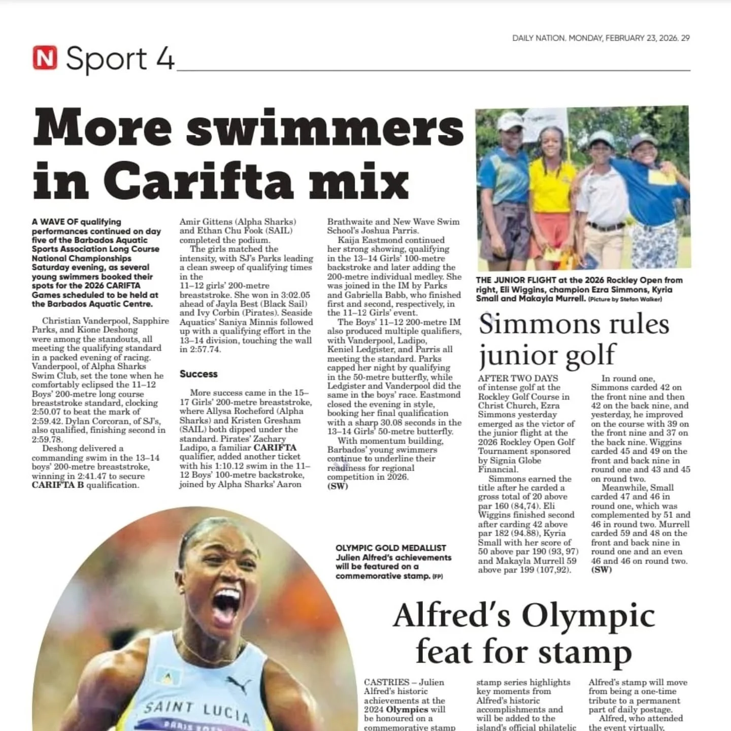 The future of golf is bright in Barbados! 🇧🇧⛳

Huge congratulations to Ezra Simmons @ezra.simmonsgolf for his impressive victory in the Junior Flight at the 2026 Rockley Open! Over two days of intense competition at the Rockley Golf Course, Ezra sh