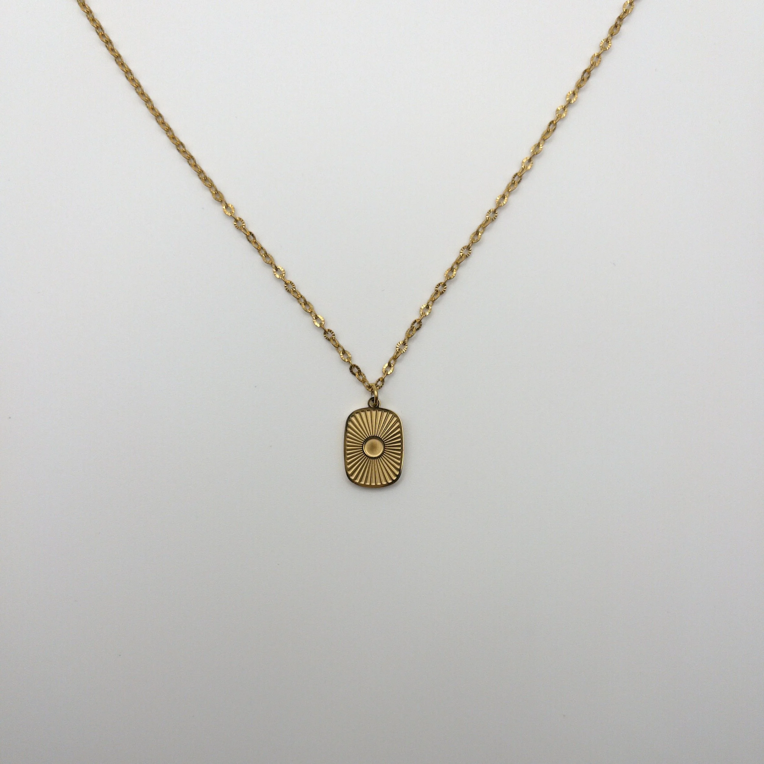 Sunburst Gold Pendant Necklace