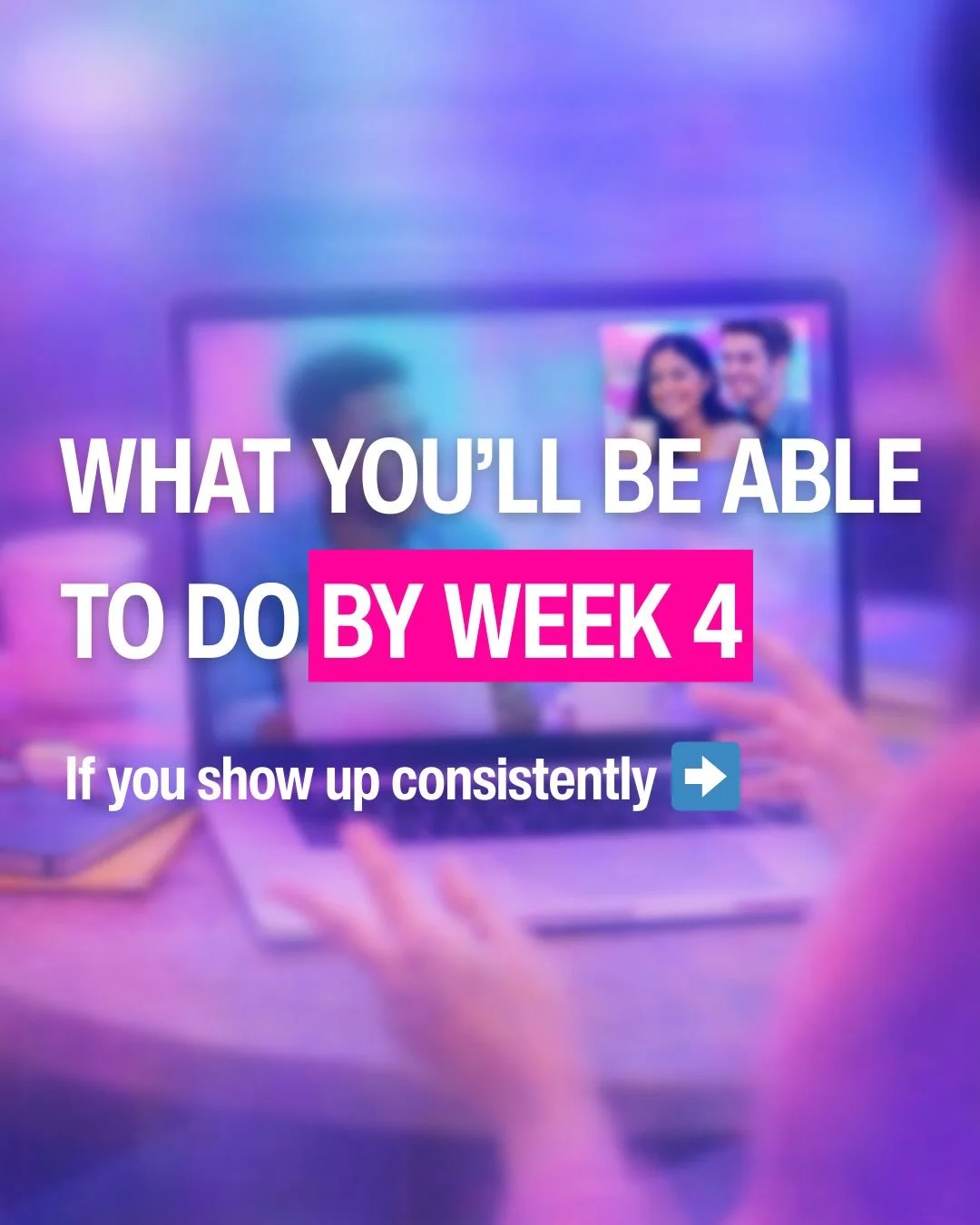 What you&rsquo;ll be able to do by week 4
If you show up consistently👉

⌛️The spring program starts on
February 1st.

👇Sign up now to save your spot!