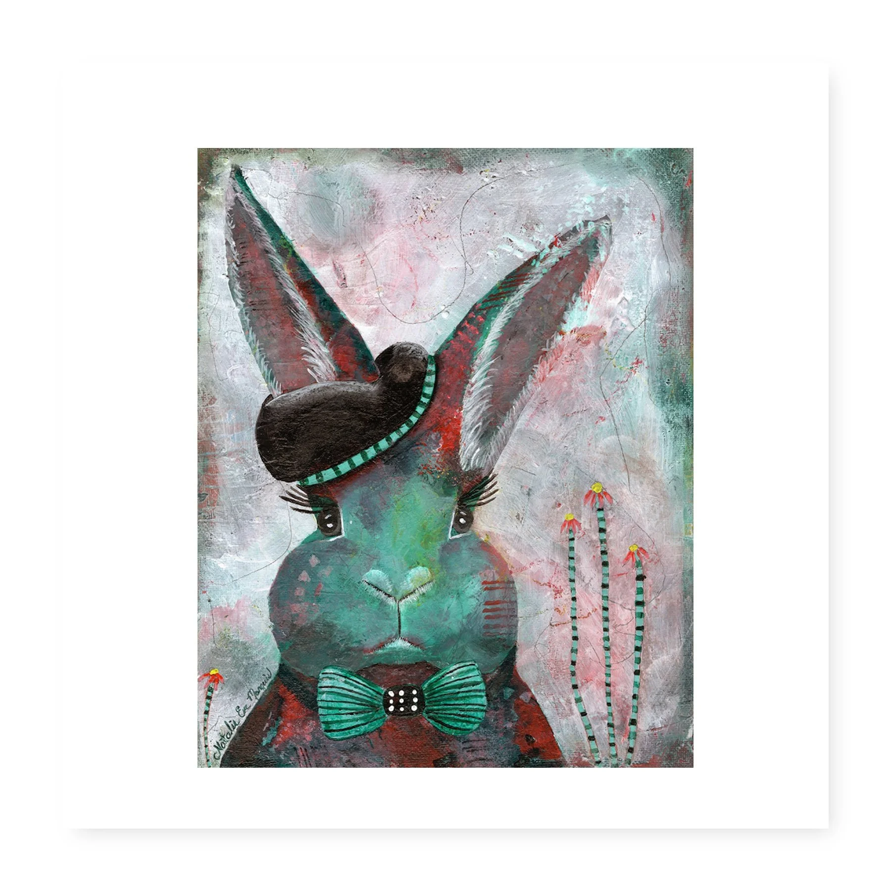 Beret Bunny Art Print