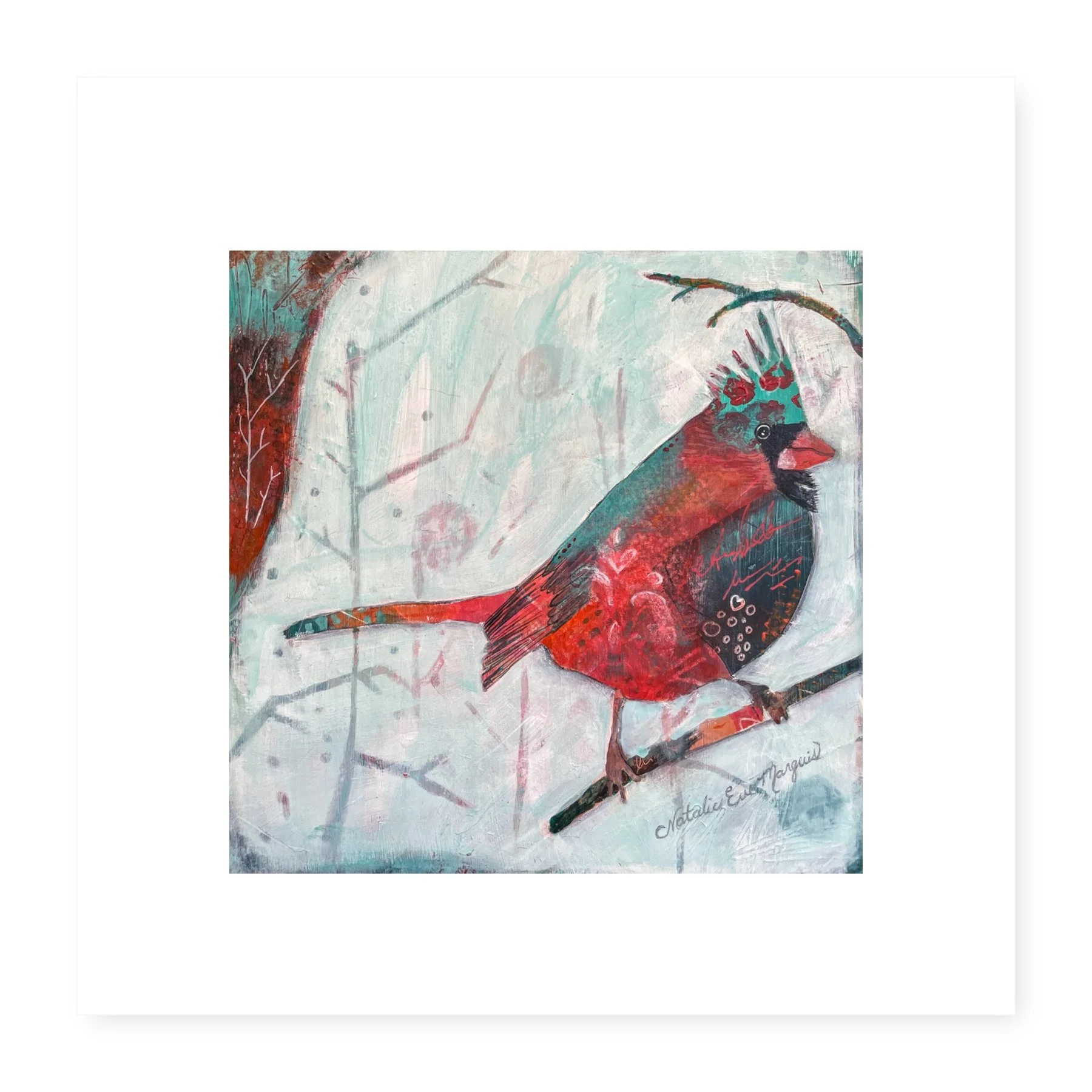 Cardinal Delight Art Print