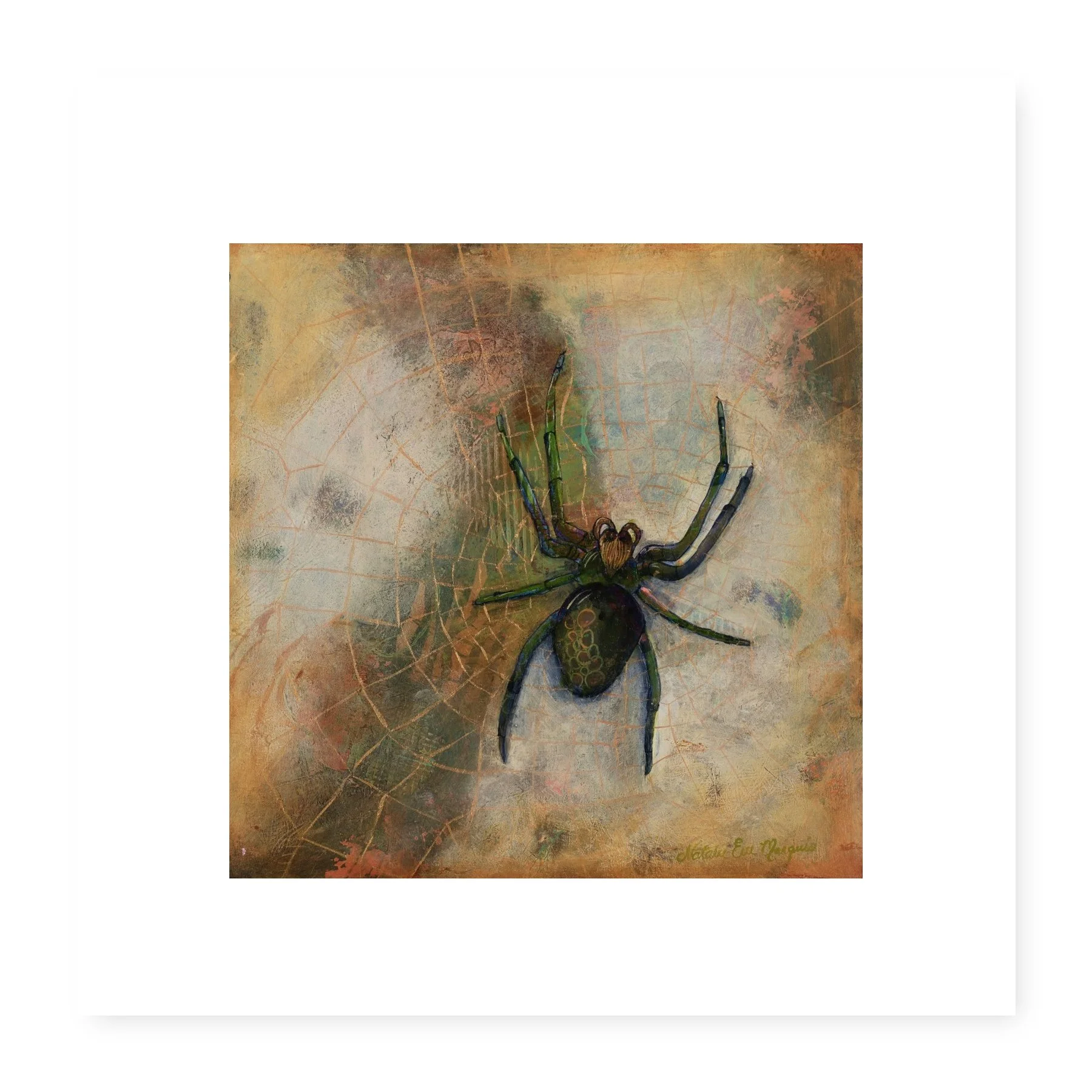 Spinning Gold spider art print