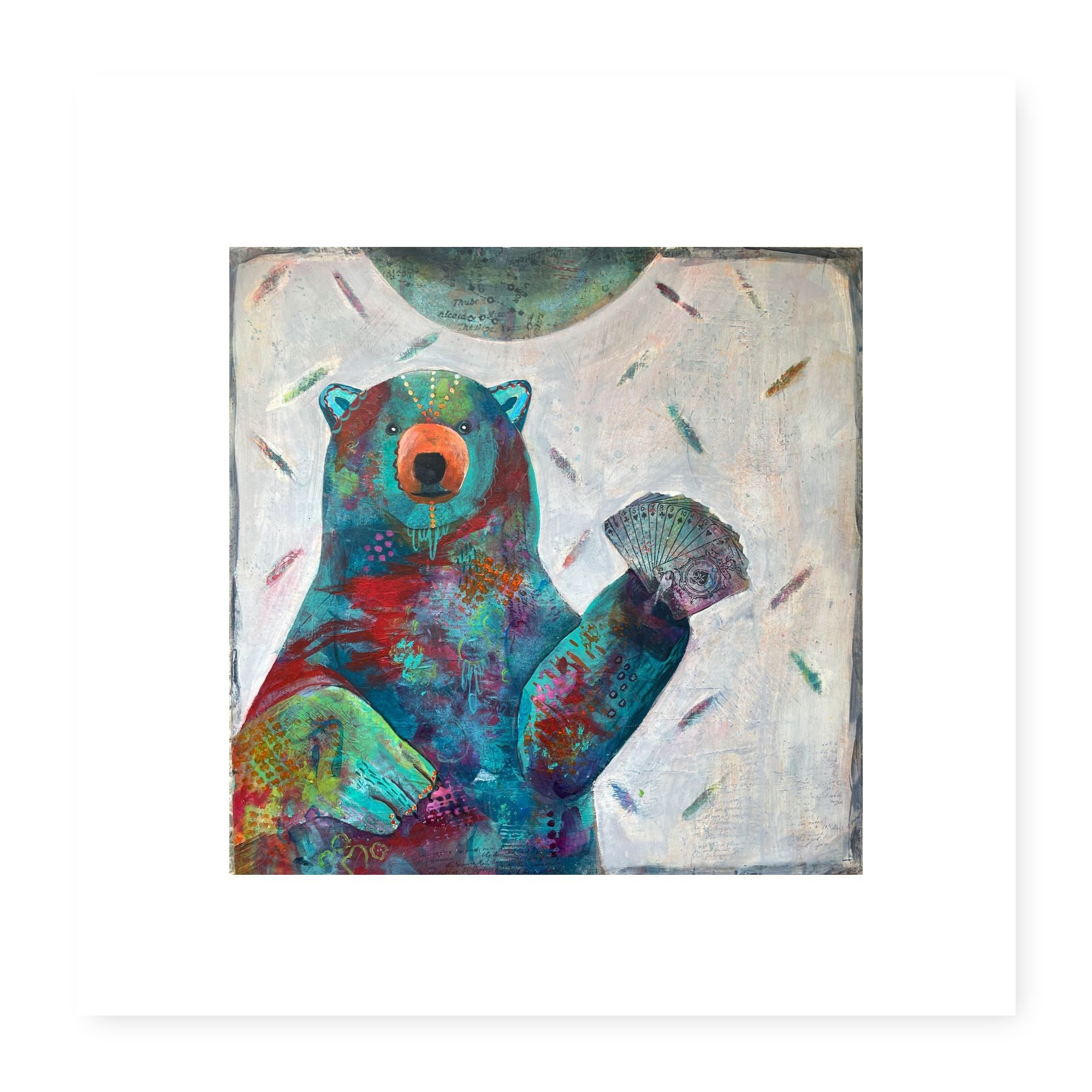 Deal Me In Bear Art Print