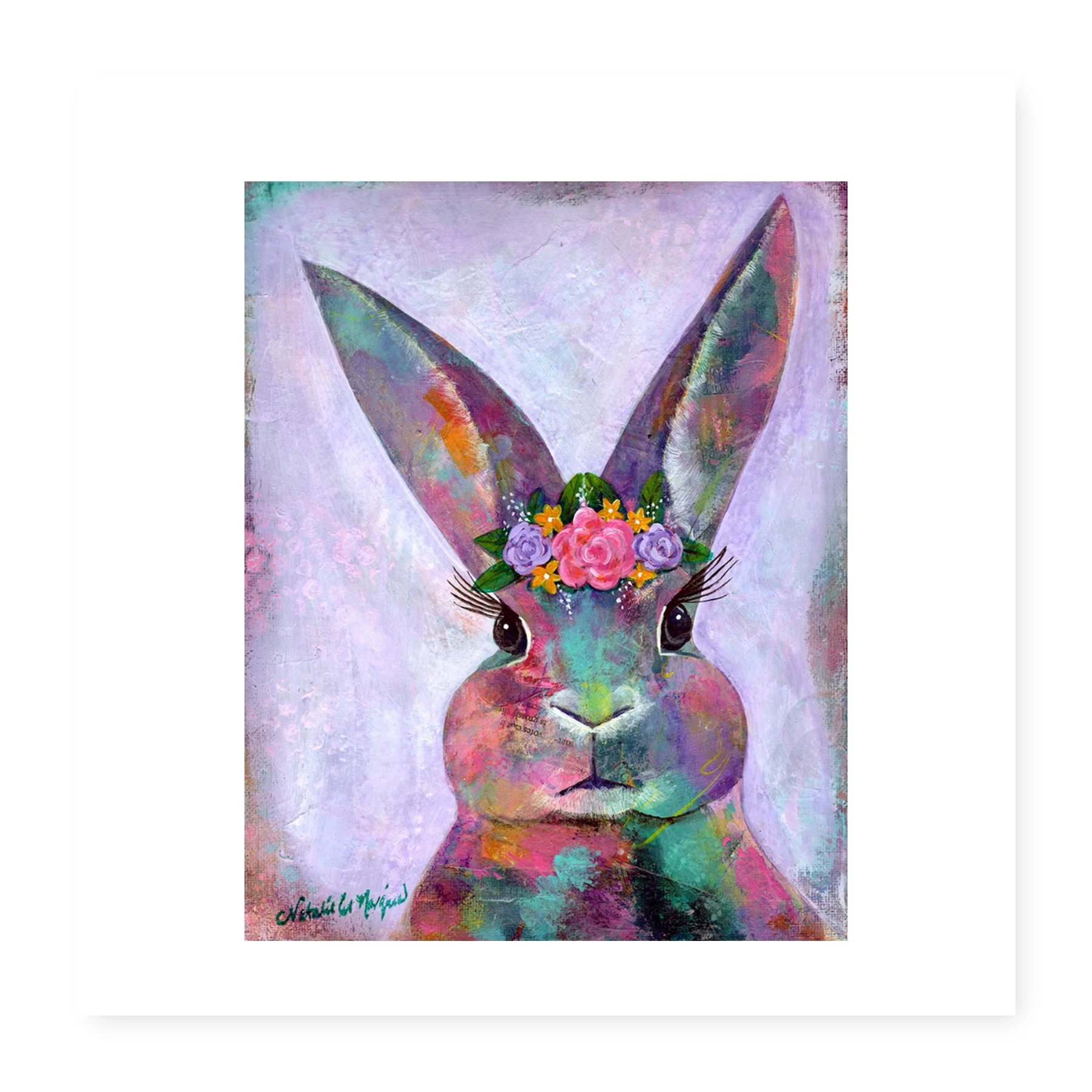 Floral Bunny Art Print