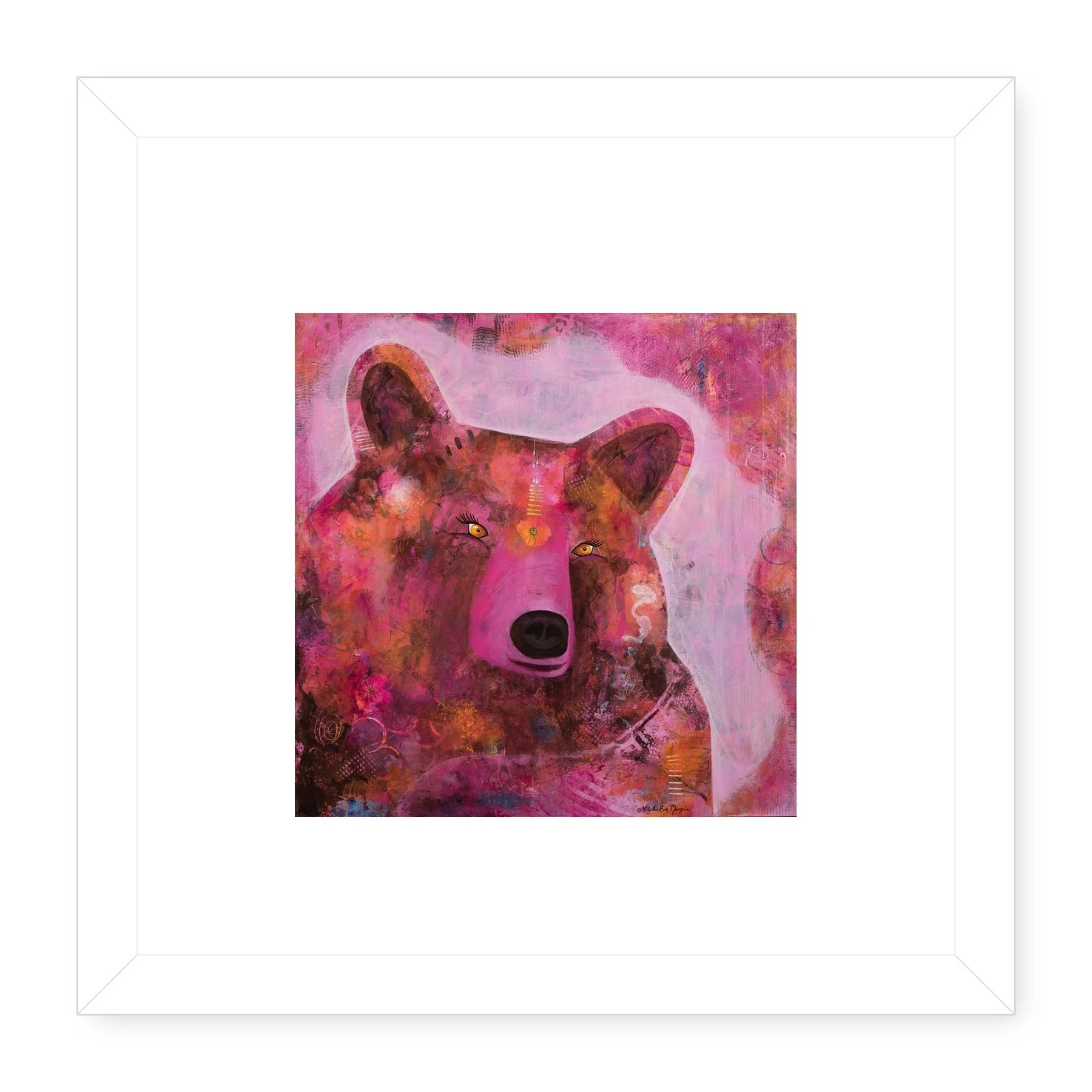 Bear-Art_Pink-Bear_Natalie-Marquis_3_WHITE_MAT_WHITE_GALLERY_FRAME.jpg