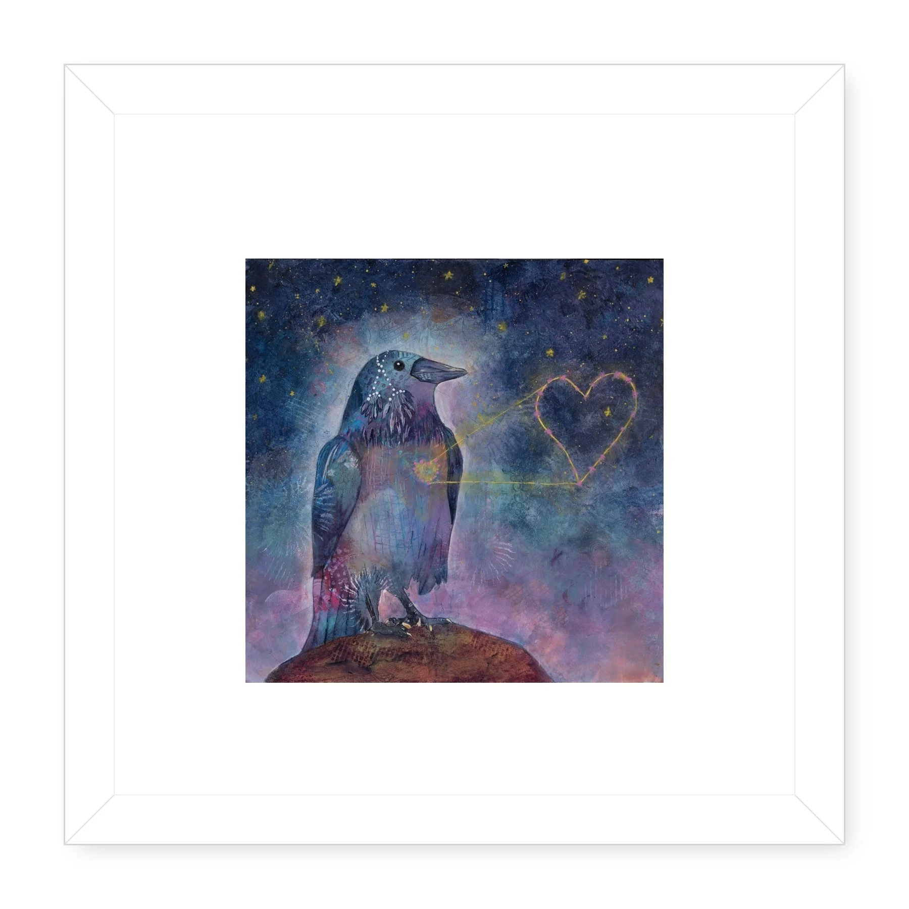 Bird-Art_Crow_Midnight-Crow_Natalie-Marquis_2_WHITE_MAT_WHITE_GALLERY_FRAME.jpg