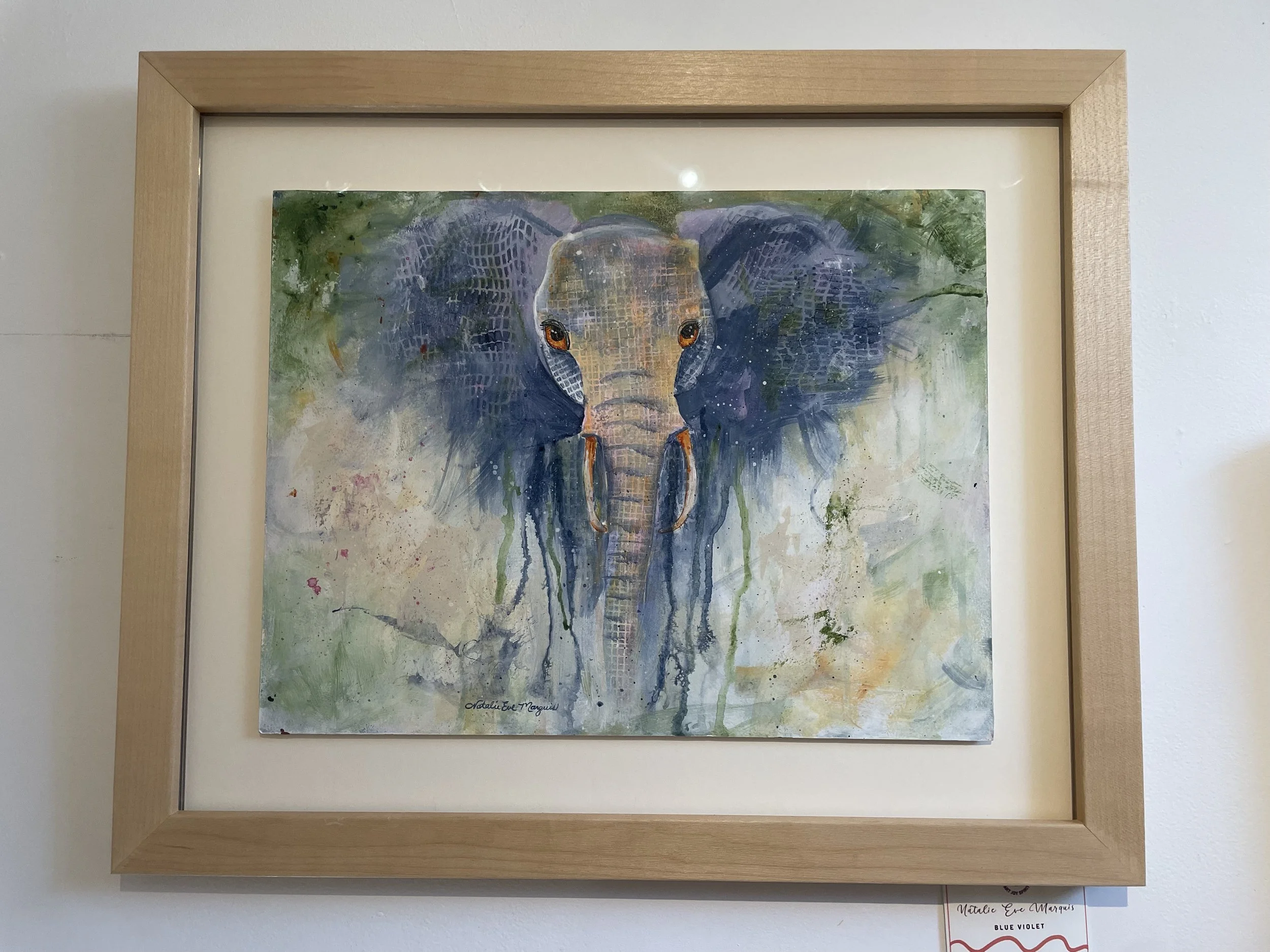 Blue Violet Elephant Painting