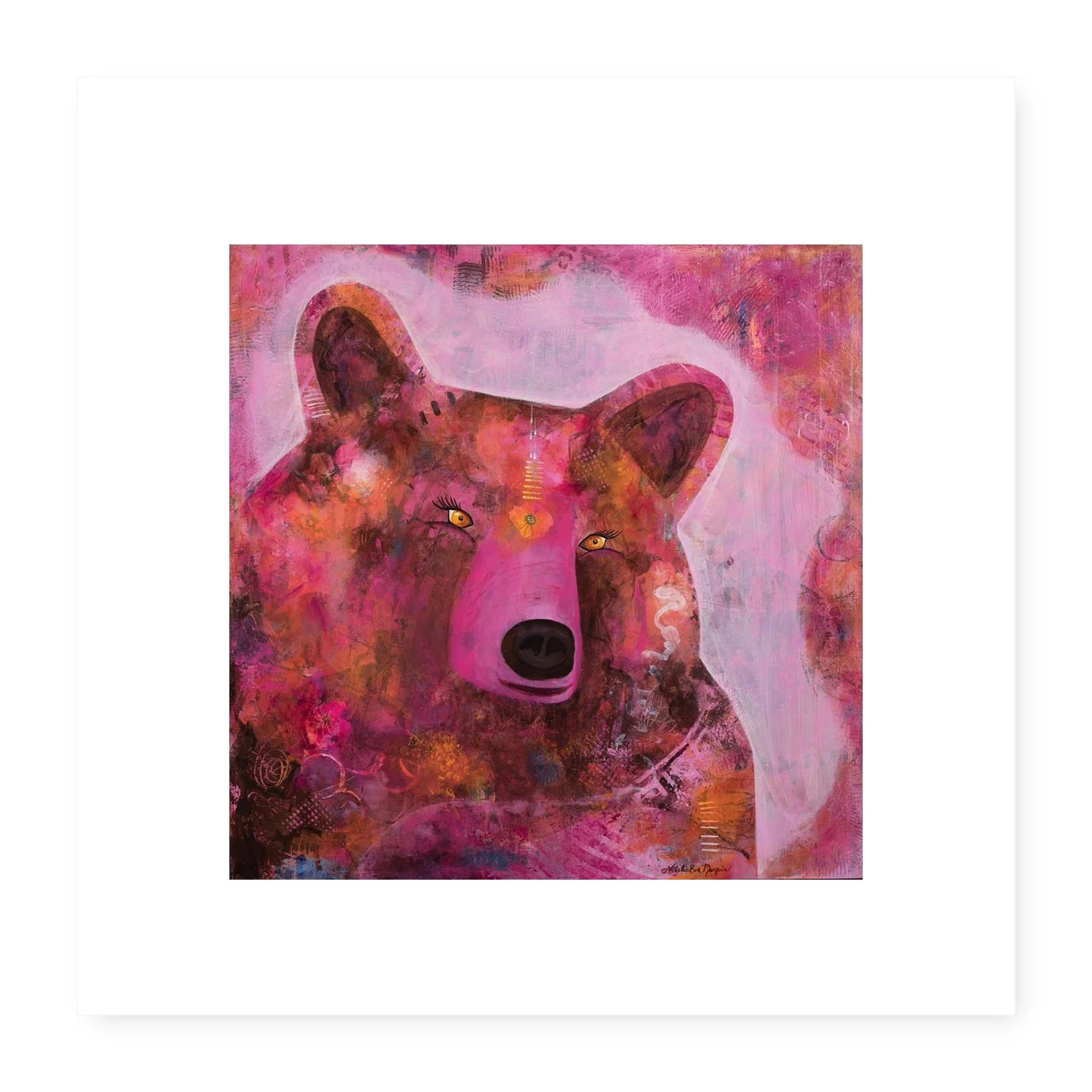 Pink Bear Art Print