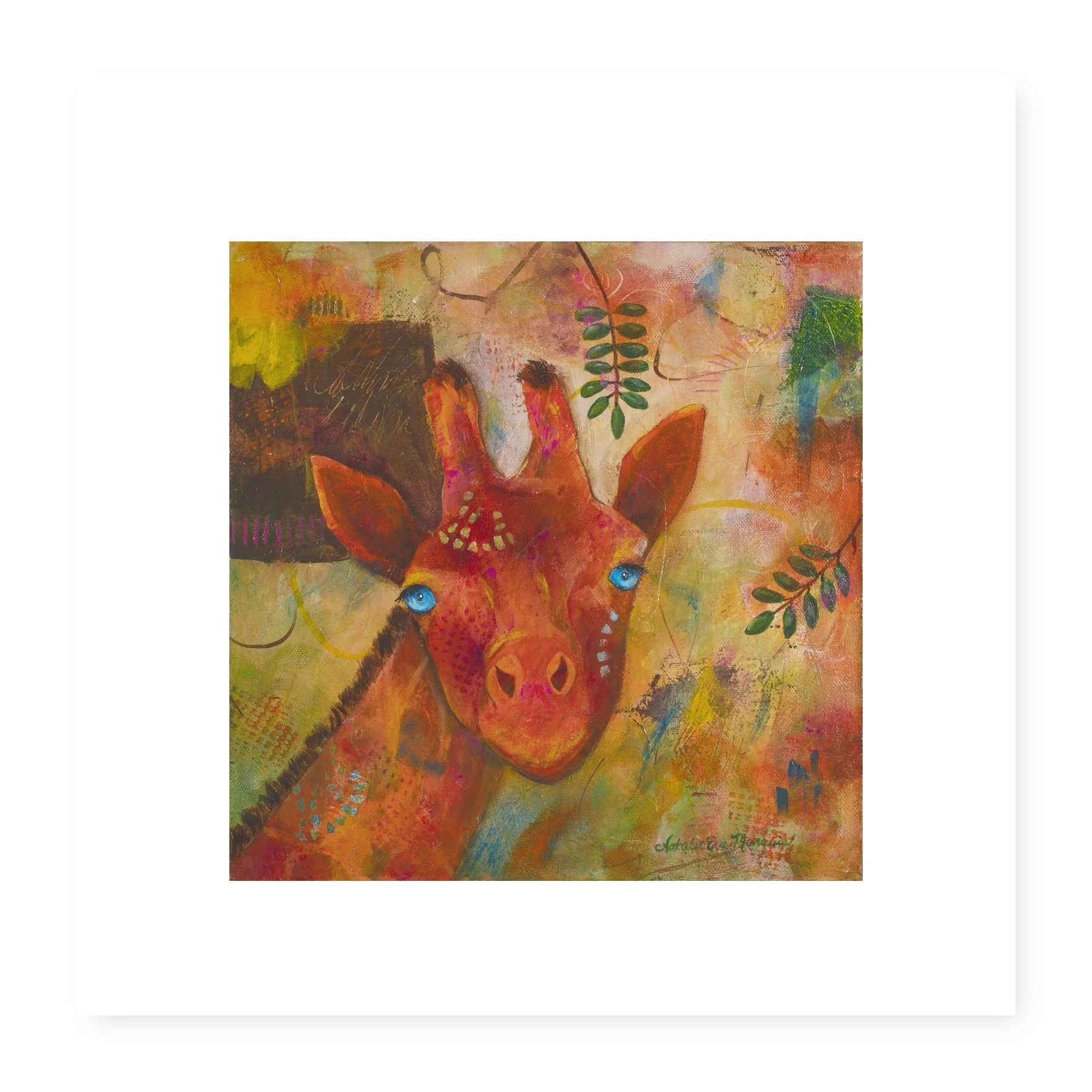 Blue Eyes Giraffe Art Print