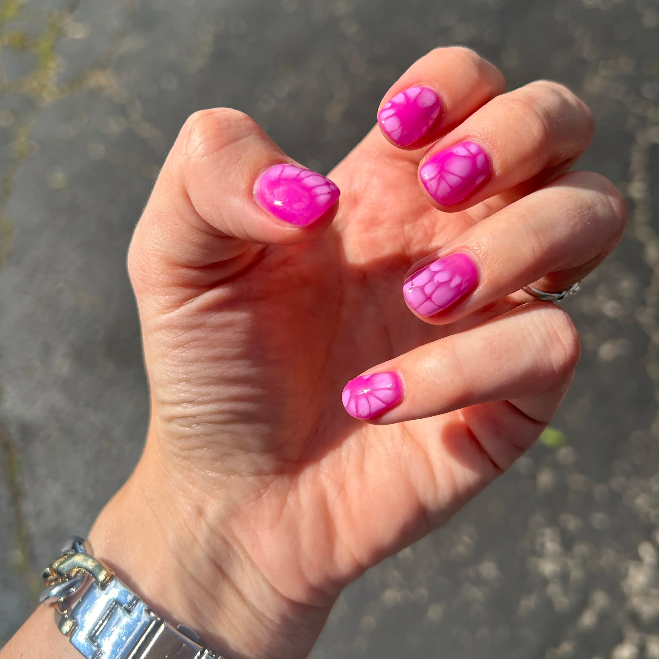 Pink-y Purple Summer Nails - Neon Blooming Gel