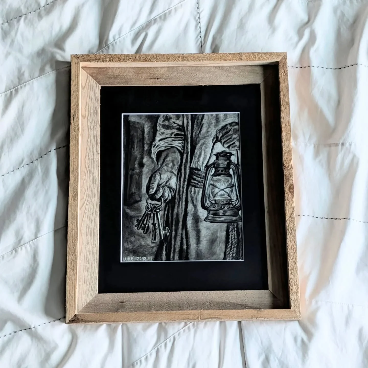 Absolutely loving how it's looking in the mat and frame!! Takes it to the next level! Luke 12:48! Can't wait to give it to the future owner tomorrow! 🙌

#christianartist #christiandecor #jesusisking #jesusart #jesus