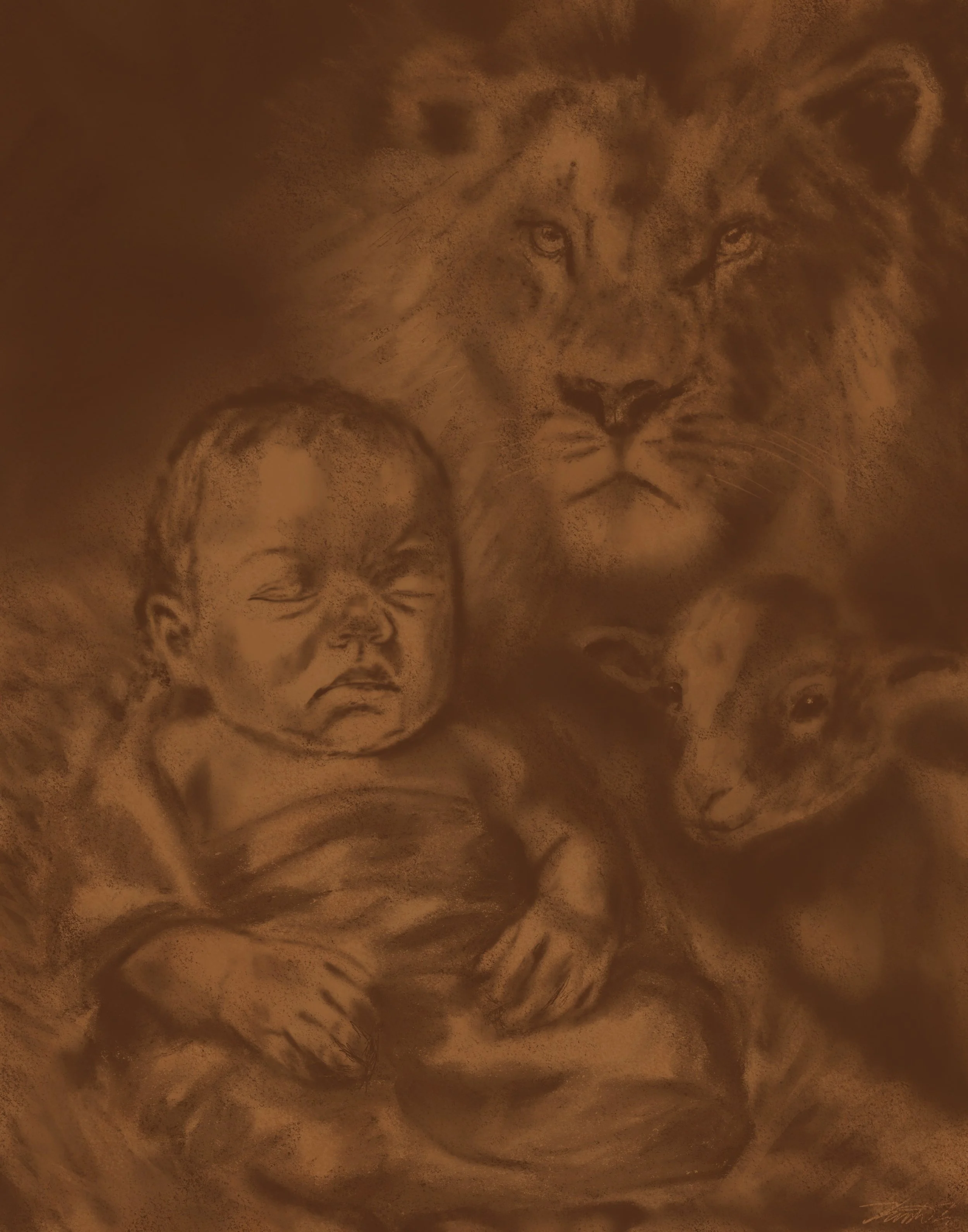 The Lion & The Lamb Digital Downloadable PNG