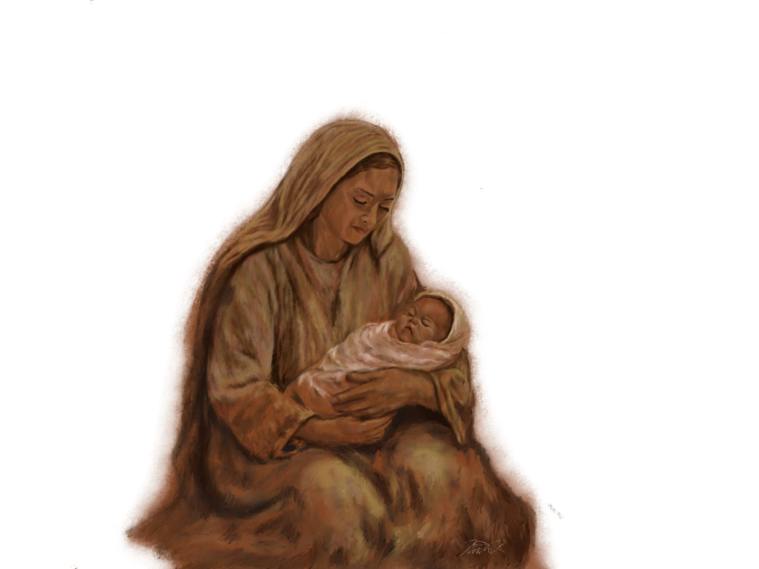 Mary & Jesus Digital Downloadable PNG