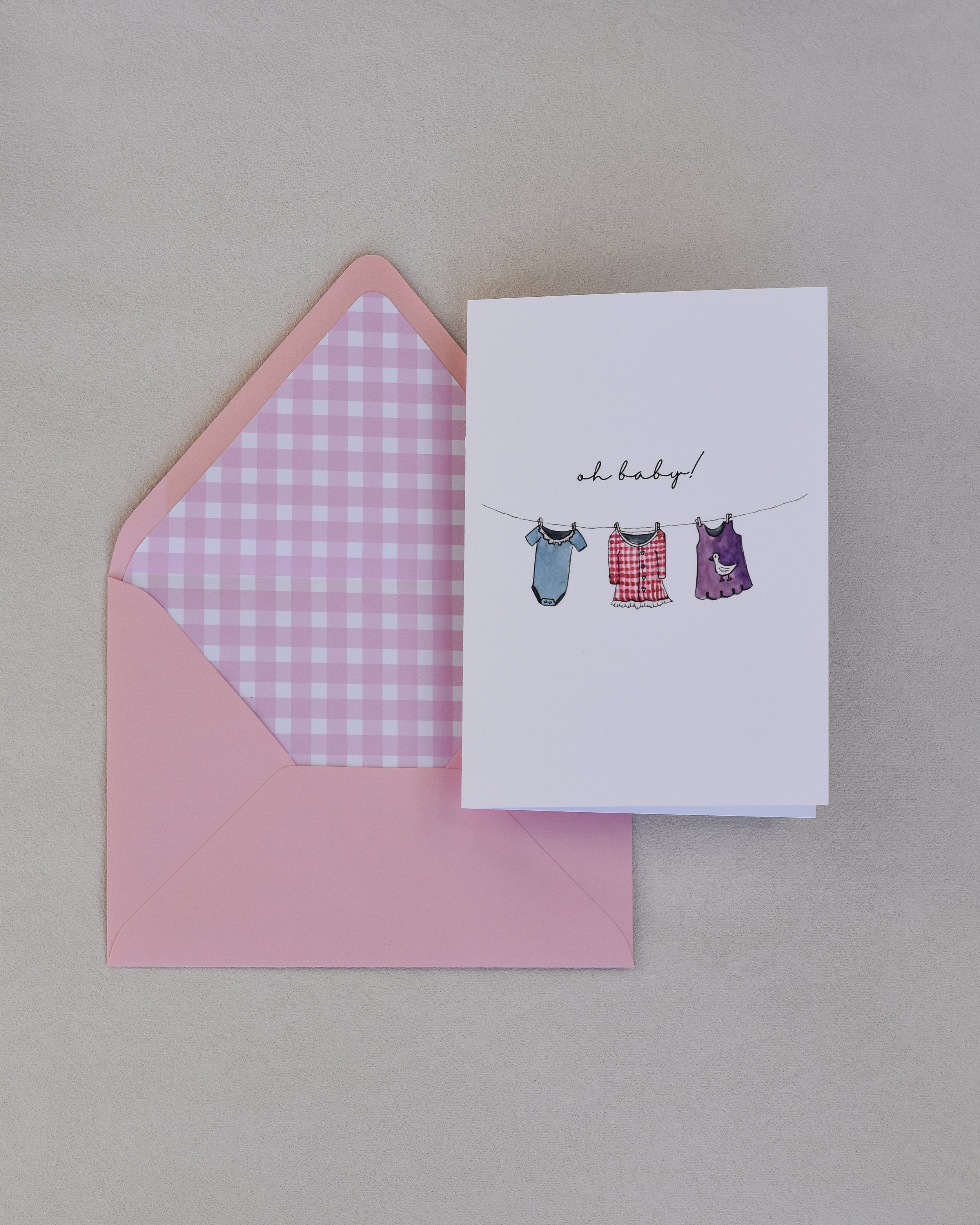 "Oh Baby" Girl Folded Card