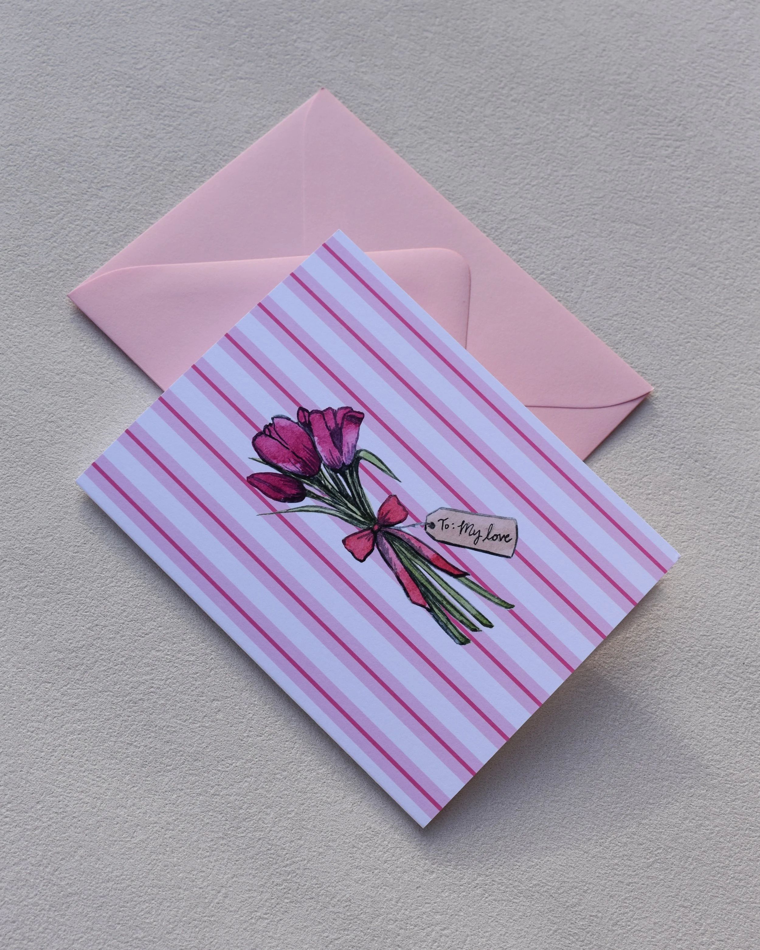 “To My Love” Tulip Folded Card