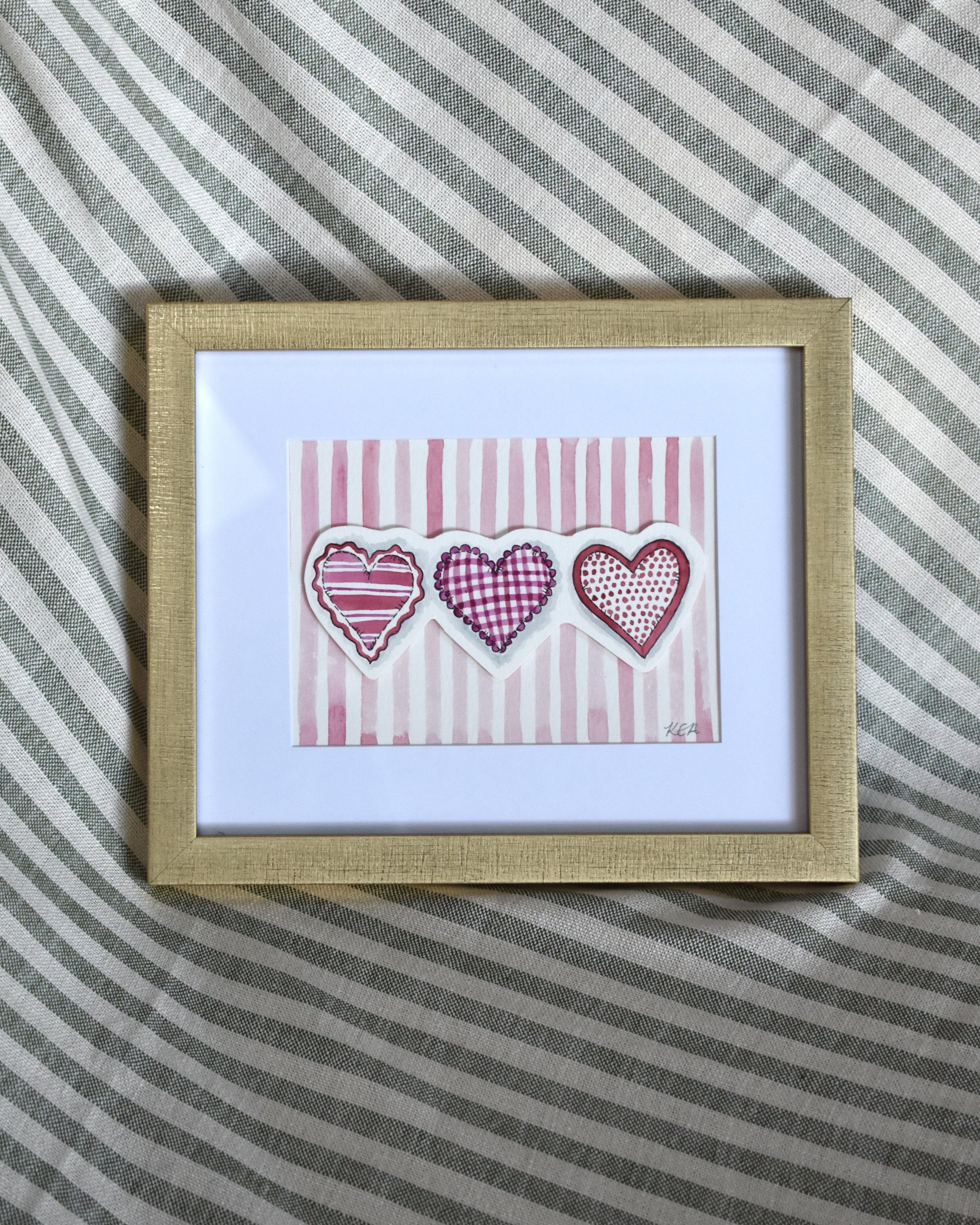 "I heart you" Framed Original Painting