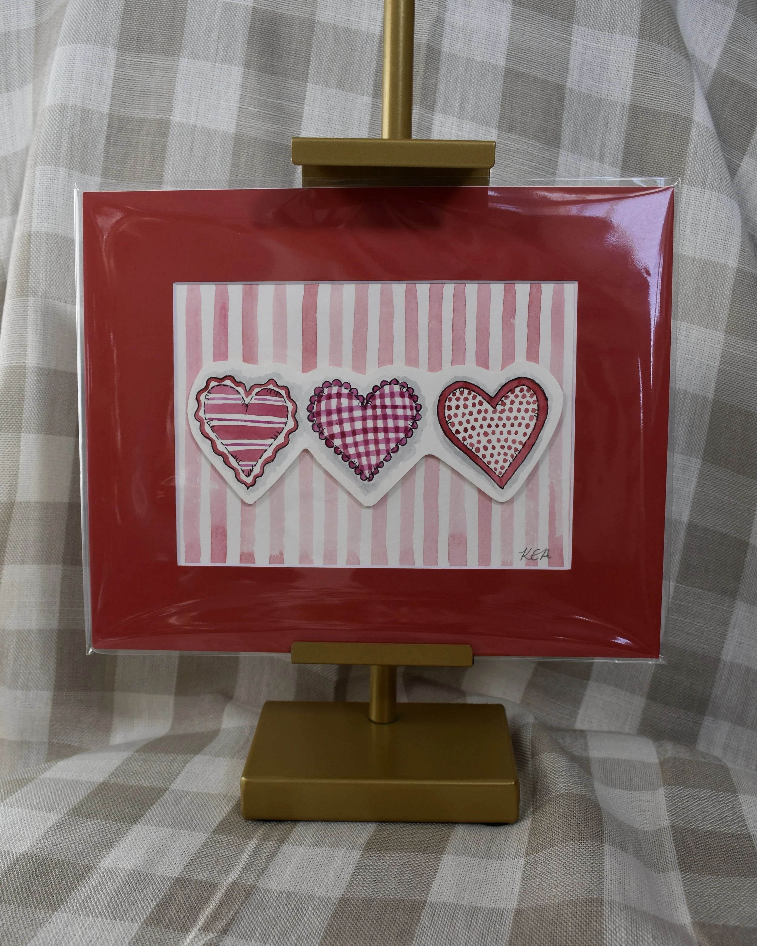 "I heart you" Original Painting with Mat