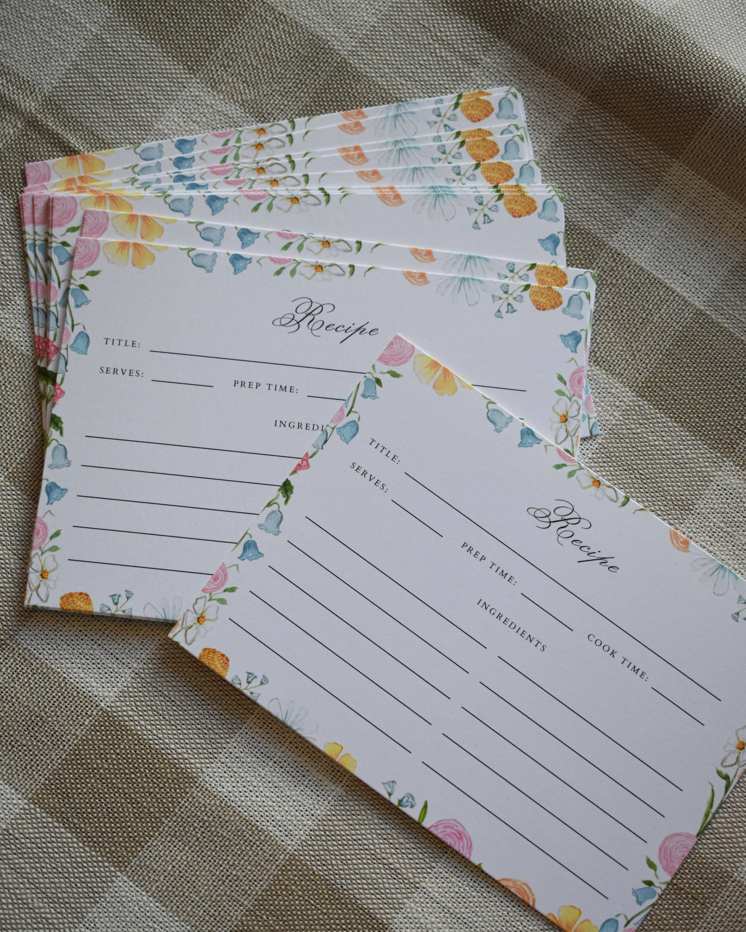 Garden Party Recipe Cards