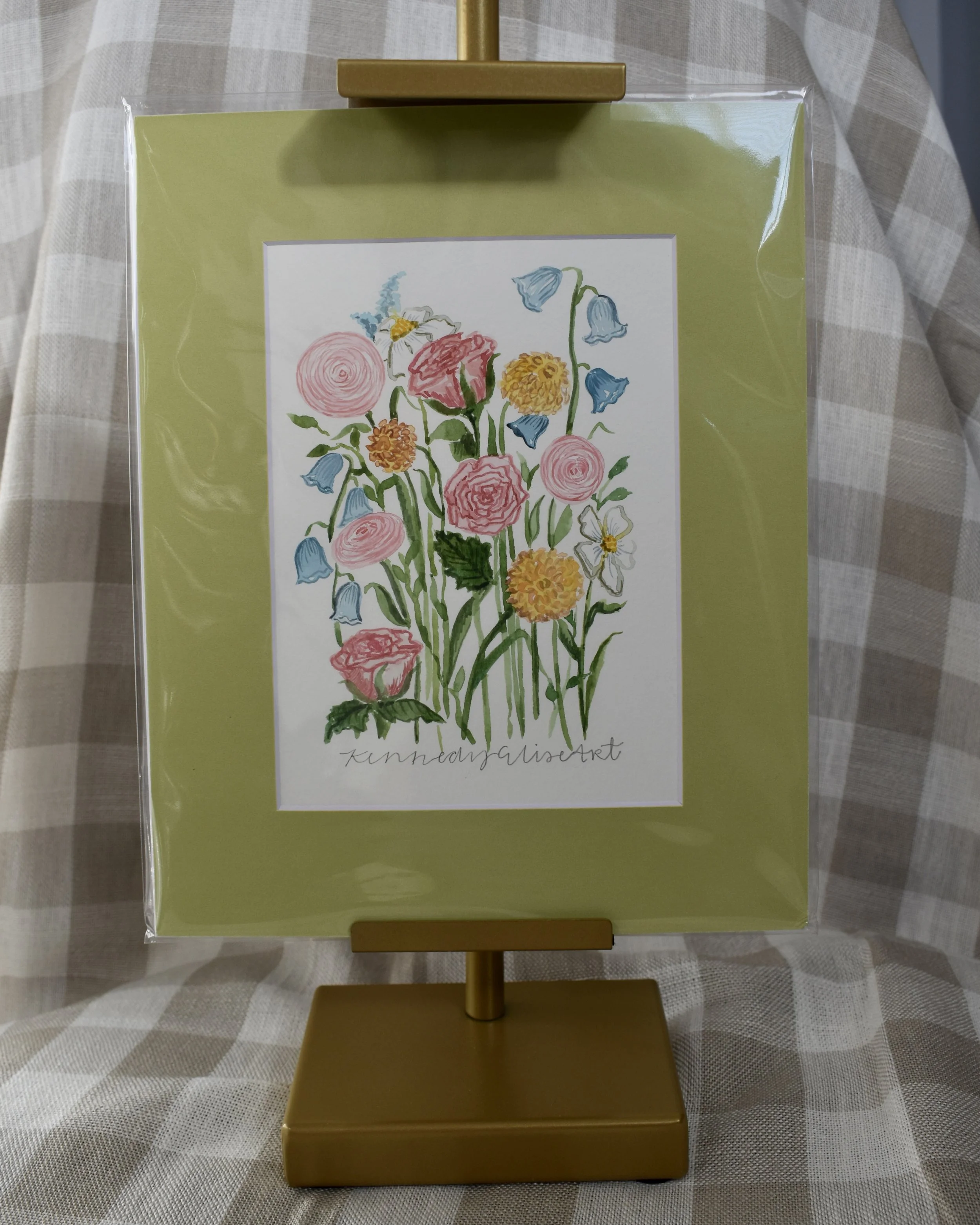 Garden Party Original Painting with Mat