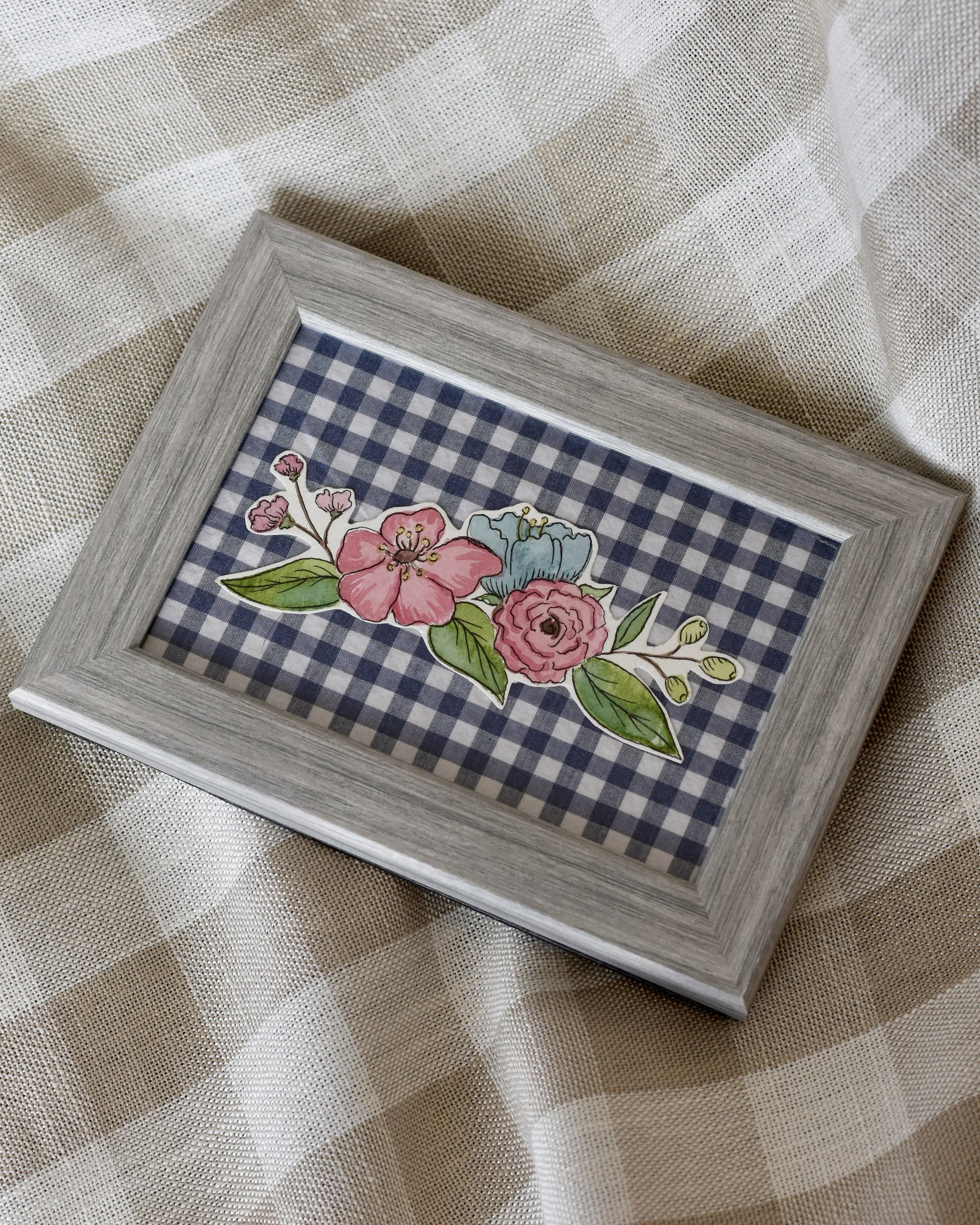 Gingham Garden Original Framed Artwork (Copy)