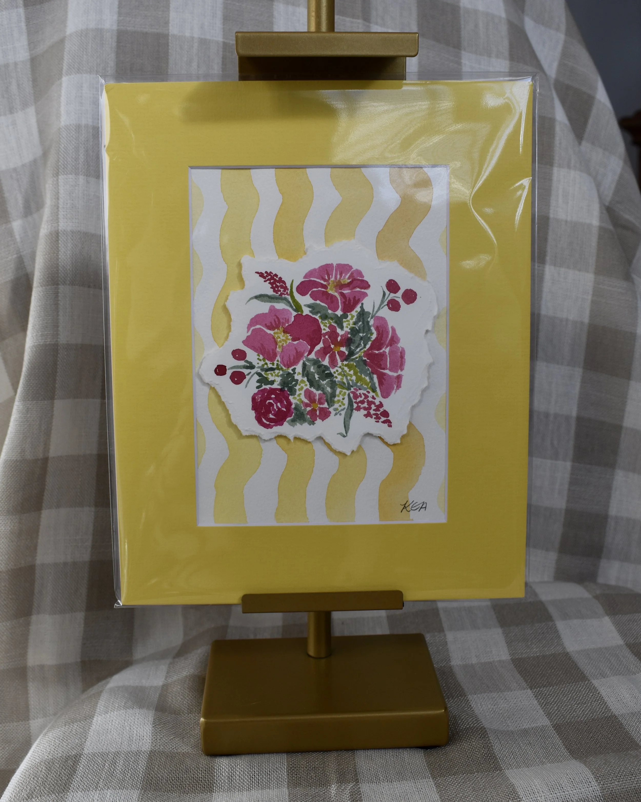 Sunny Blooms Original Painting with Mat