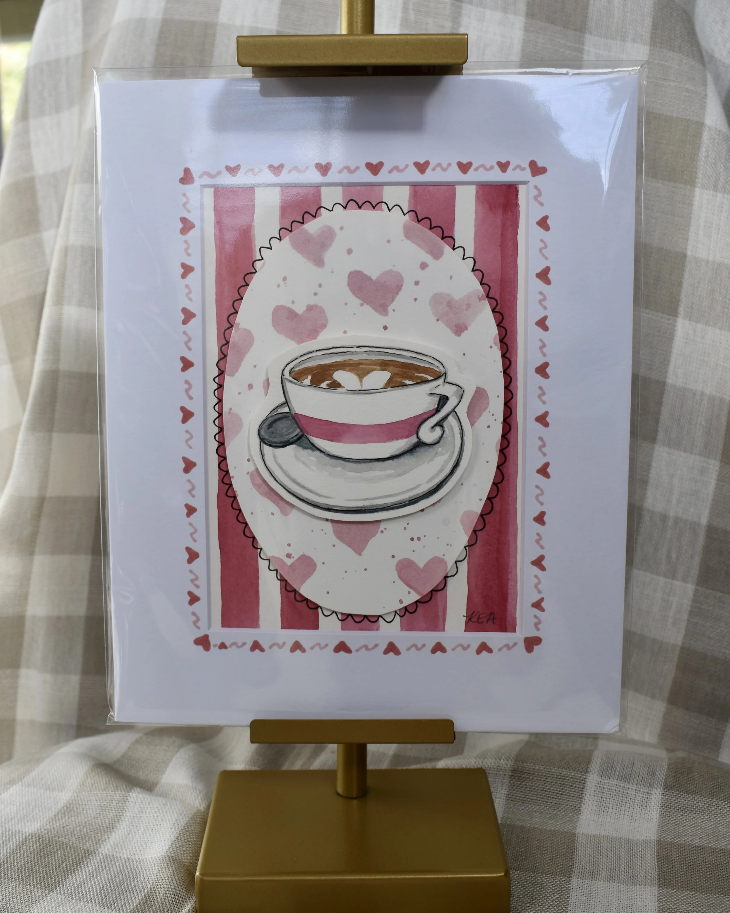 Coffee Lover Original Painting with Mat