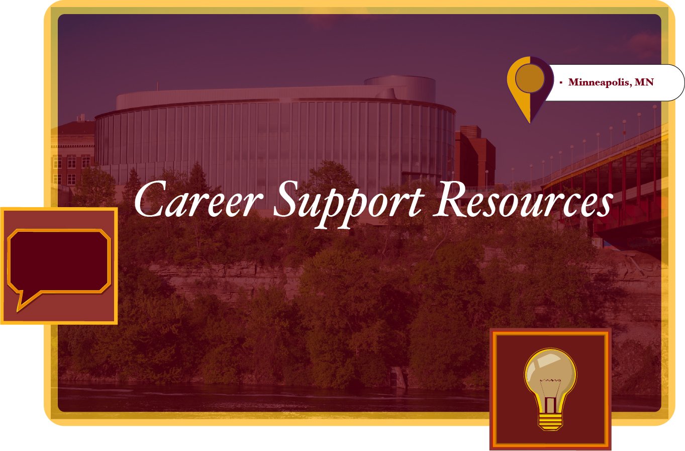 Media design by Alexander Frankki for Advanced Visual Communication & Storytelling, a class project focused on career support resources. Created using Photoshop, the layout integrates Creative Commons imagery sourced from Flickr and demonstrates skil