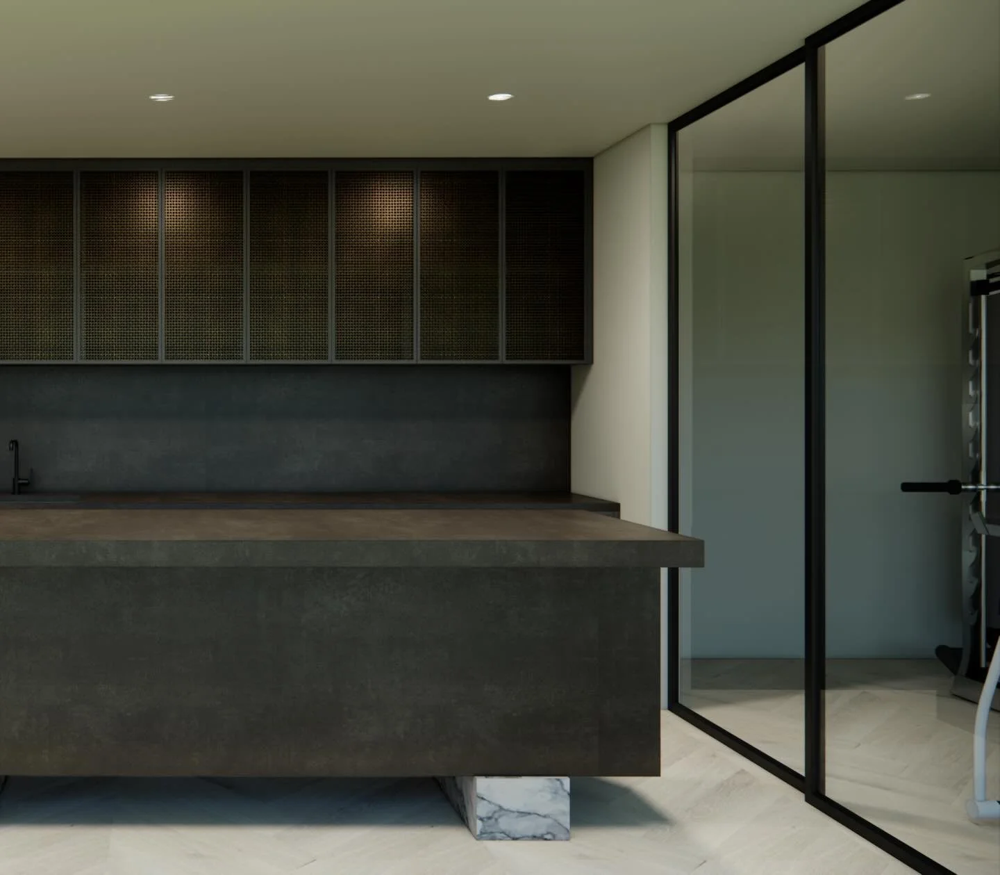 St Peters - a study in restraint and material dialogue.
Layered stone, deep tonal joinery, and softened light create a quiet tension between solidity and softness.